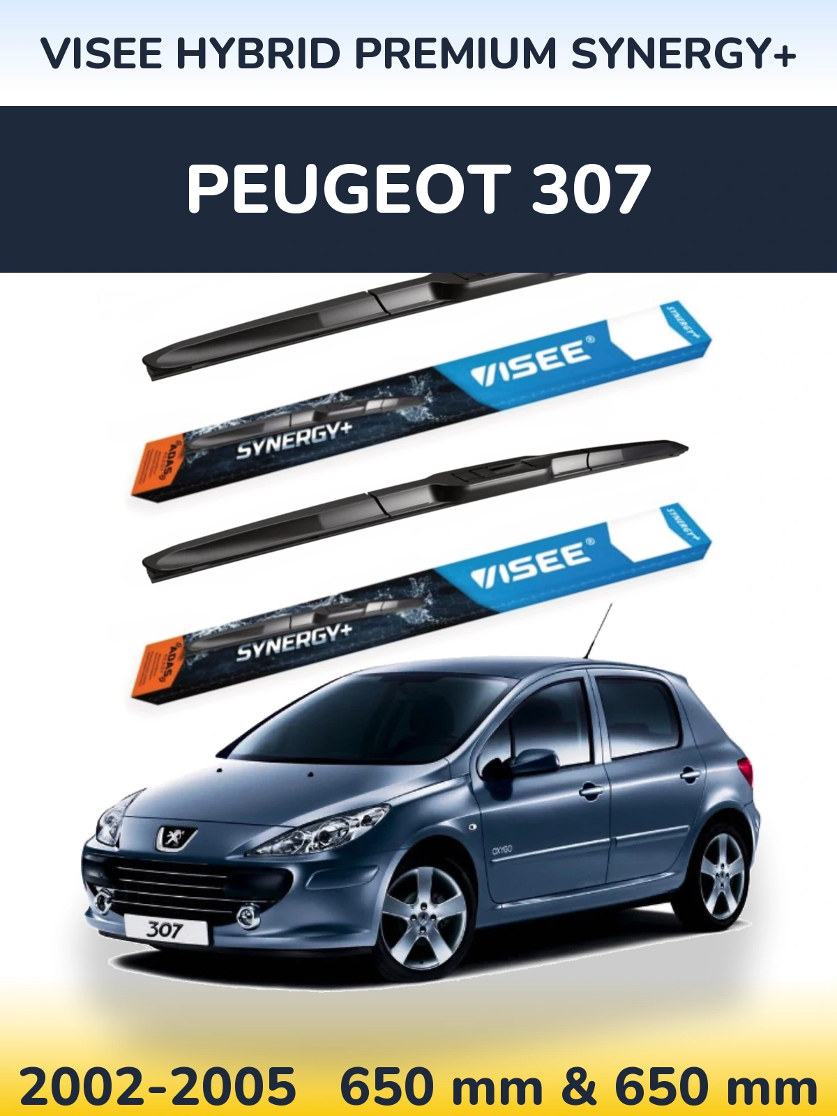 Torkarblad VISEE HYBRID PREMIUM SYNERGY+ för Peugeot 307
