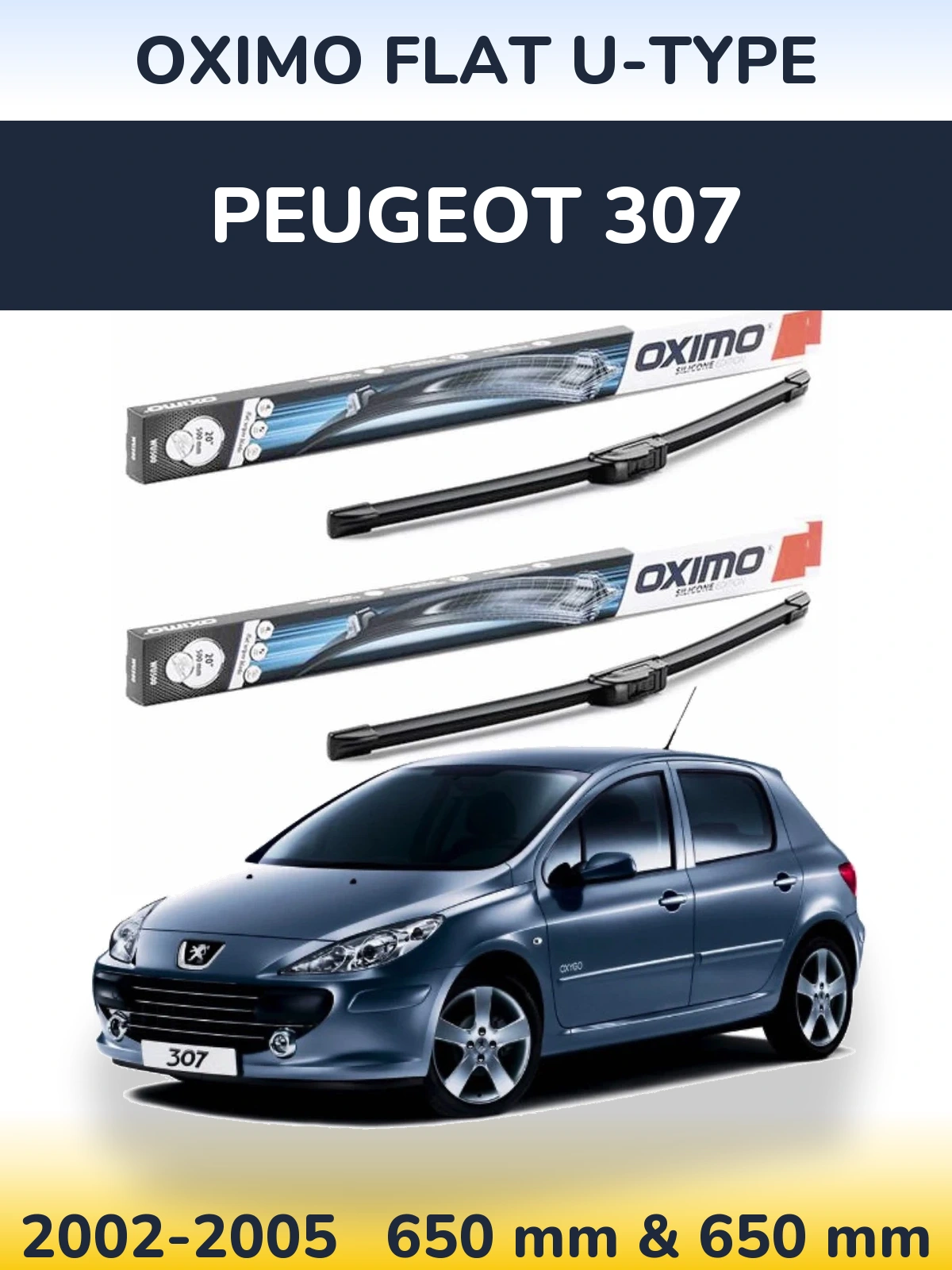 Torkarblad Oximo Flat U-type för Peugeot 307