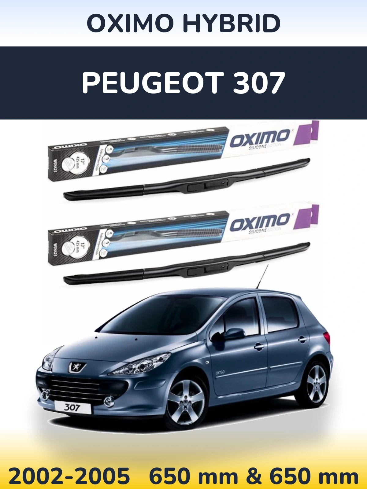 Torkarblad Oximo Hybrid för Peugeot 307