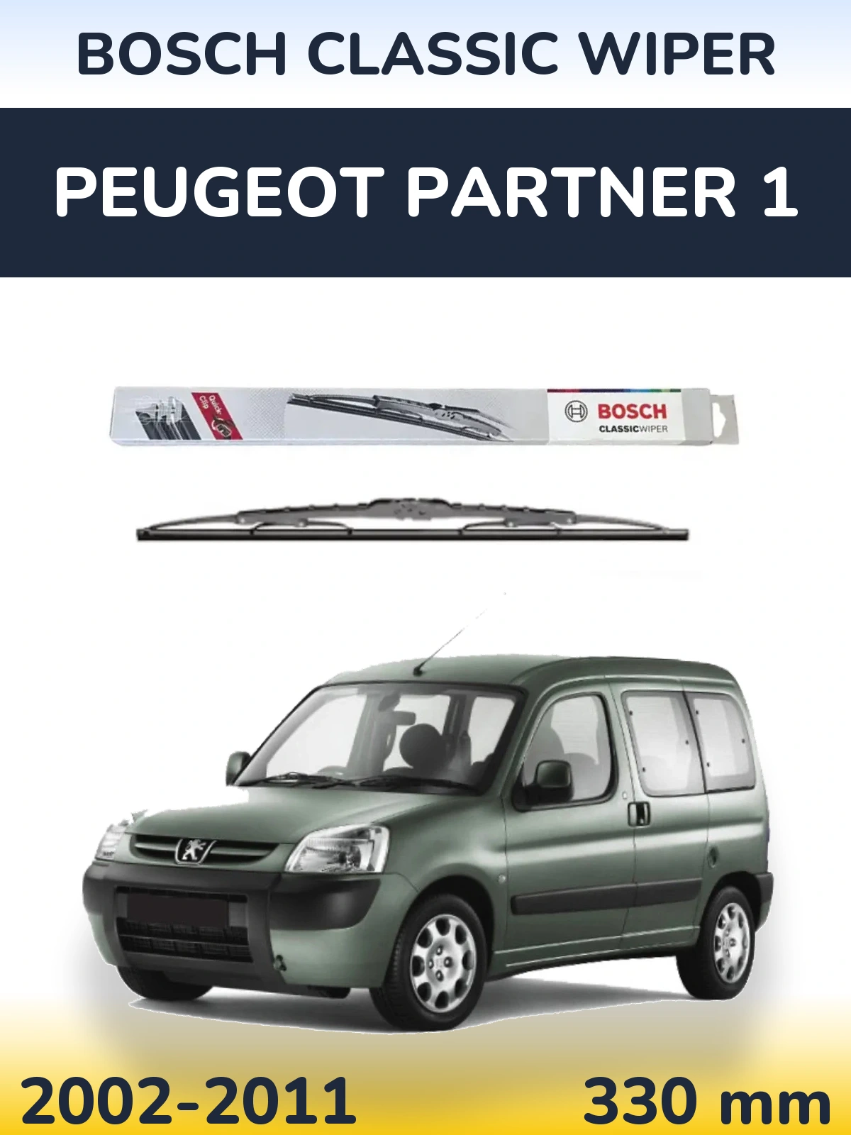 Torkarblad BOSCH Classic Wiper för Peugeot Partner 1