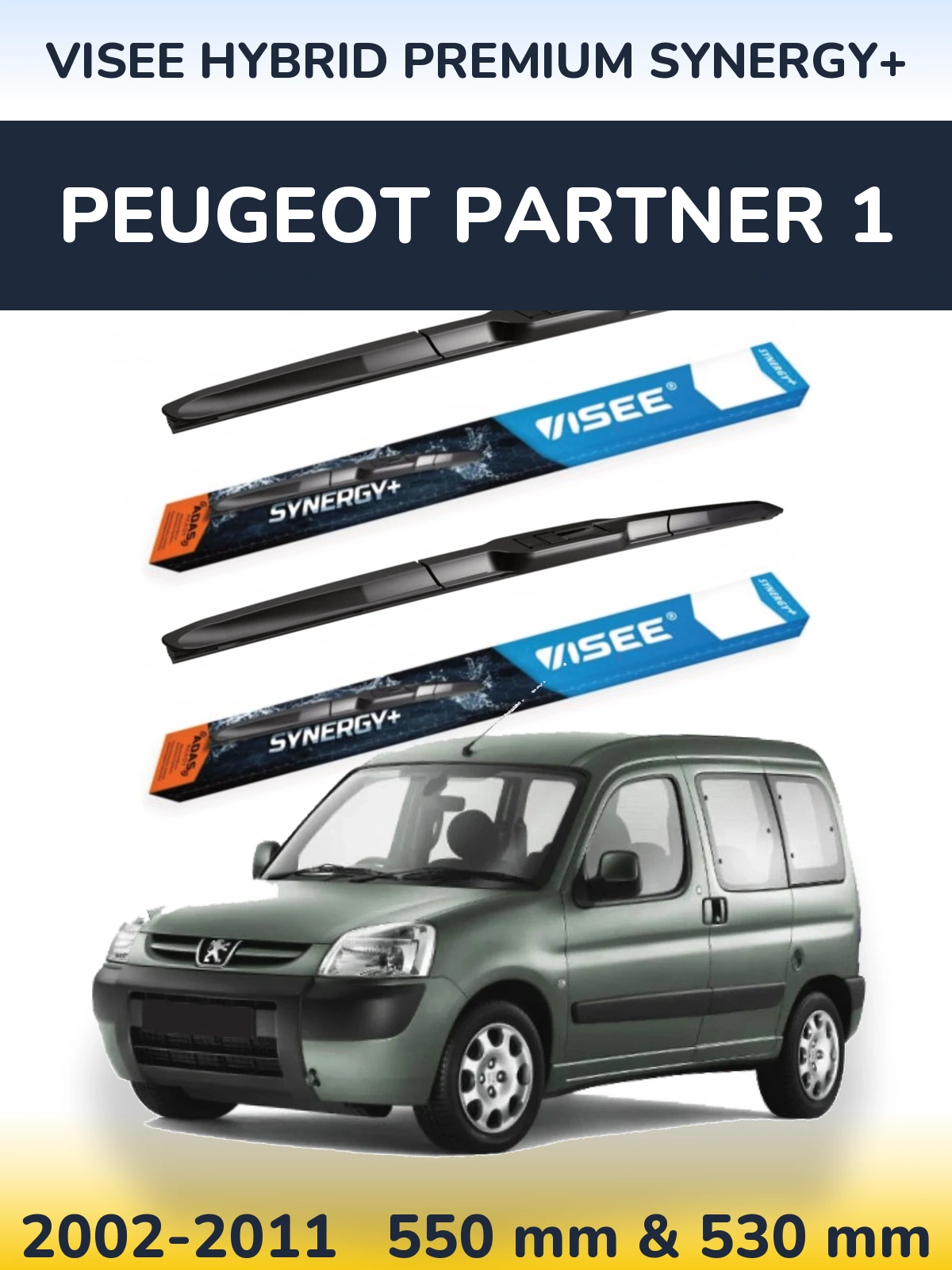 Torkarblad VISEE HYBRID PREMIUM SYNERGY+ för Peugeot Partner 1