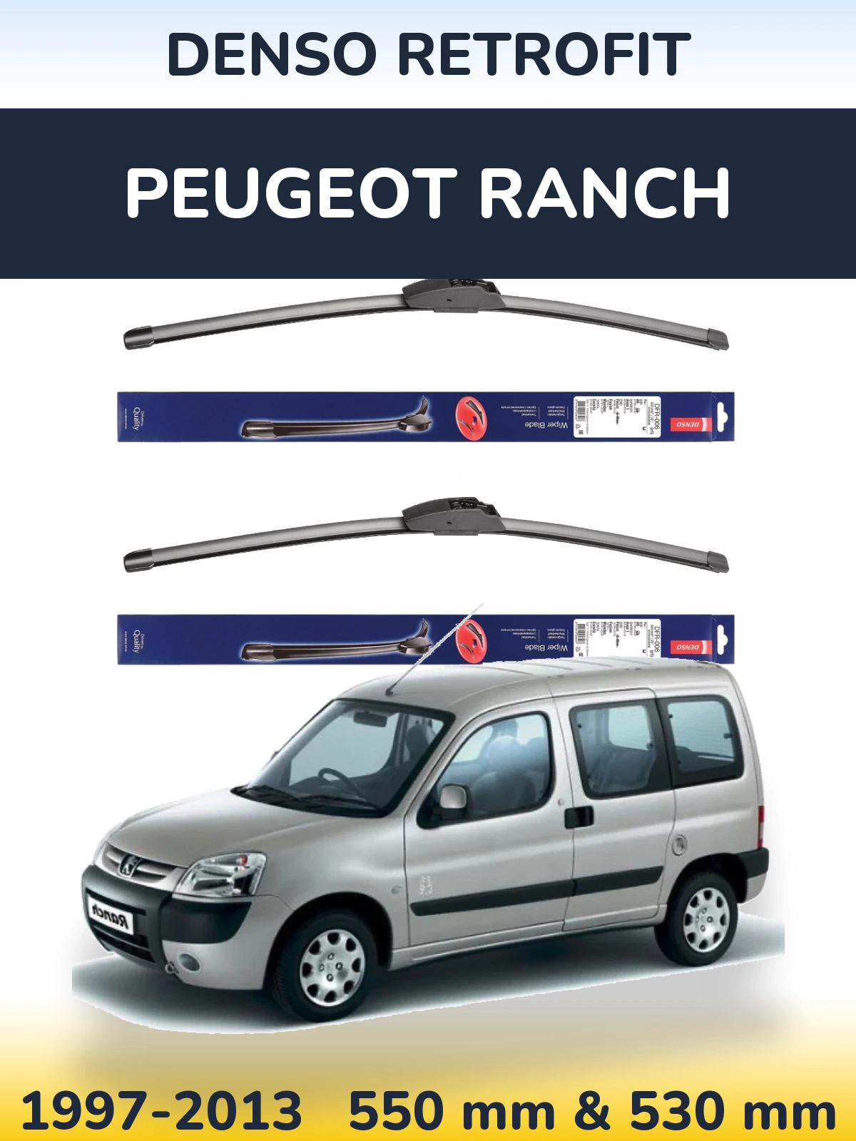 Torkarblad Denso Retrofit för Peugeot Ranch