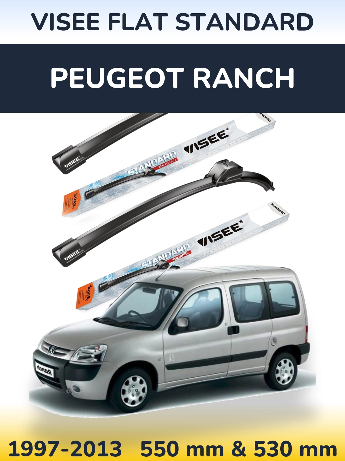 Torkarblad VISEE FLAT STANDARD för Peugeot Ranch