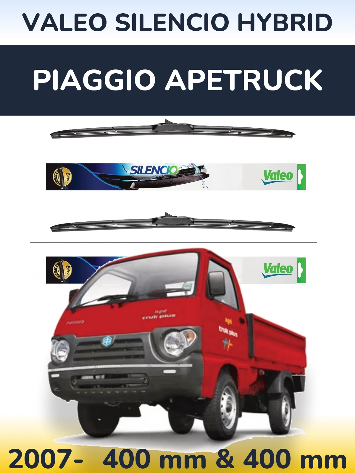 Torkarblad Valeo Silencio Hybrid för Piaggio Apetruck