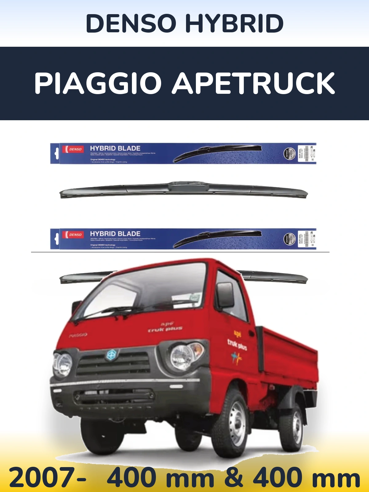 Torkarblad Denso Hybrid för Piaggio Apetruck
