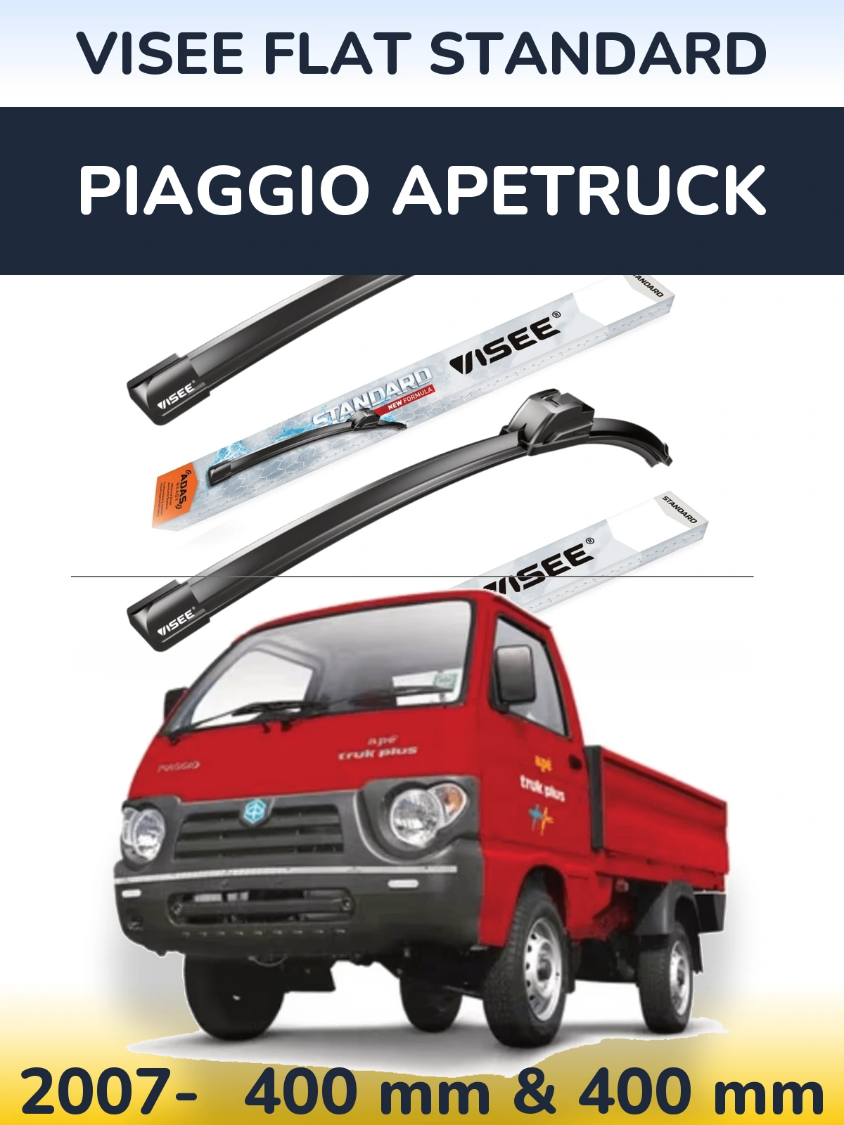 Torkarblad VISEE FLAT STANDARD för Piaggio Apetruck