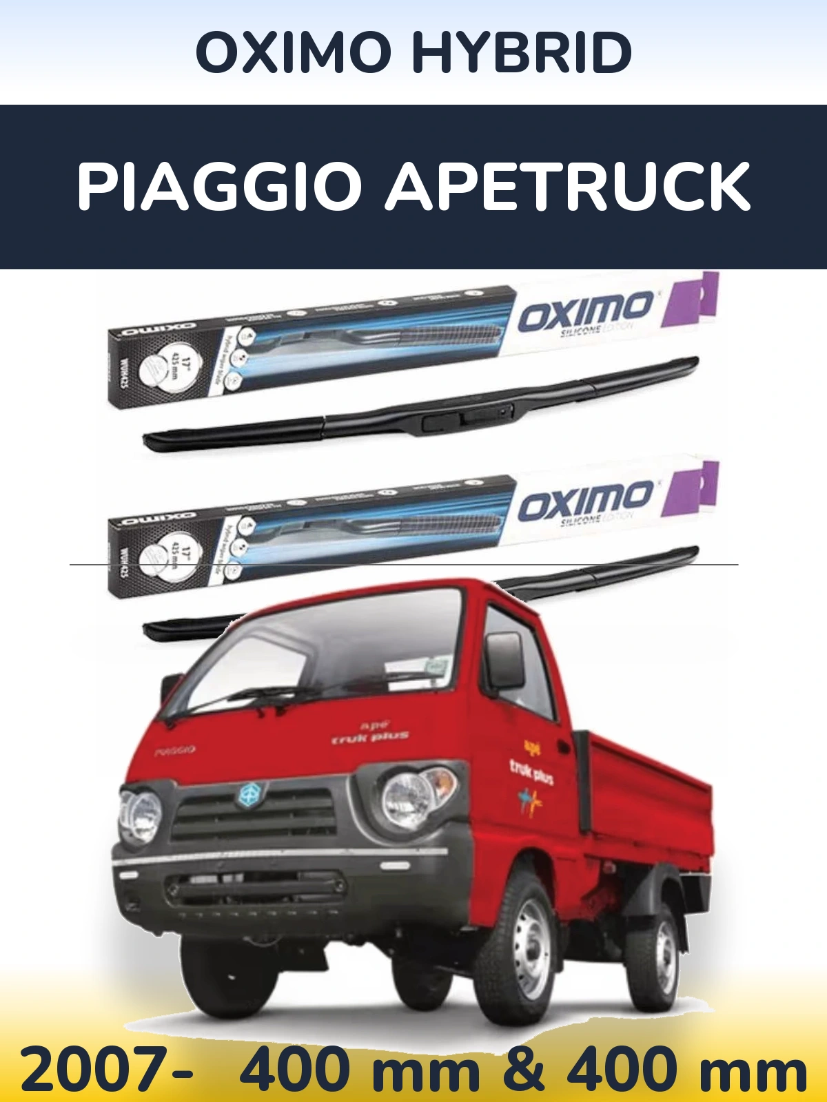 Torkarblad Oximo Hybrid för Piaggio Apetruck