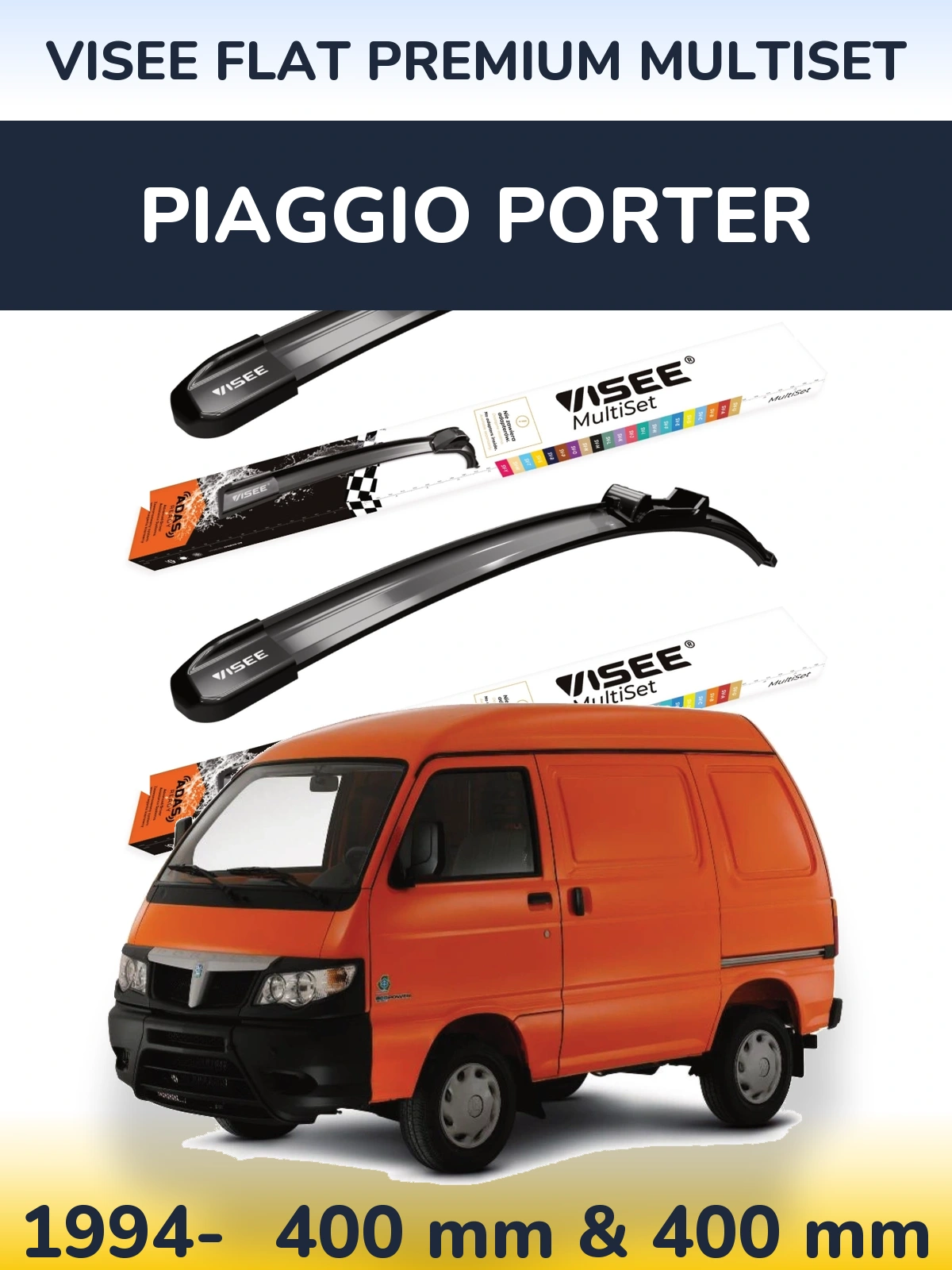 Torkarblad VISEE FLAT PREMIUM MultiSet för Piaggio Porter