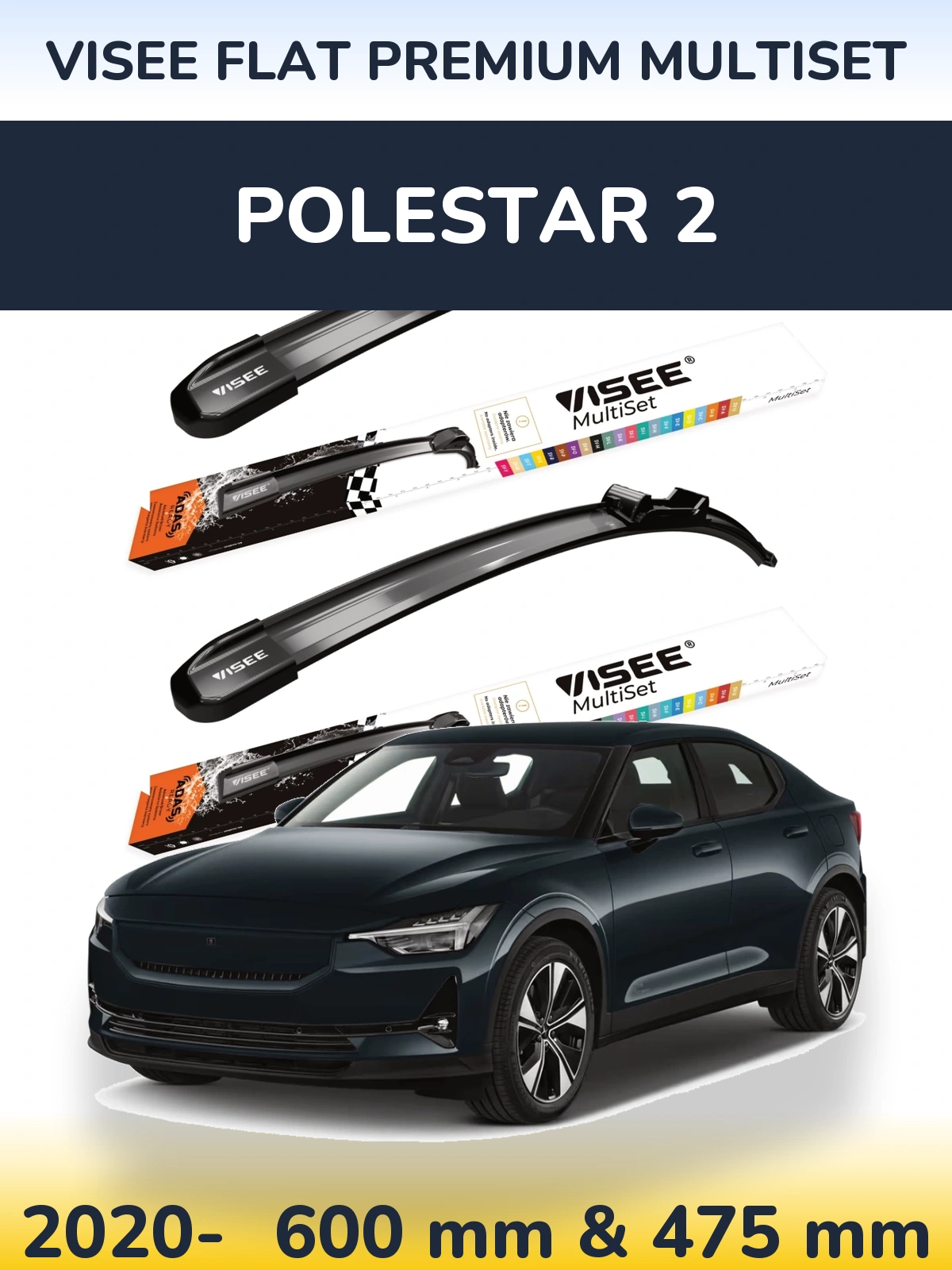 Torkarblad VISEE FLAT PREMIUM MultiSet för Polestar 2