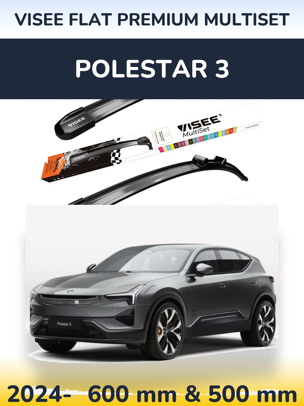 Torkarblad VISEE FLAT PREMIUM MultiSet för Polestar 3