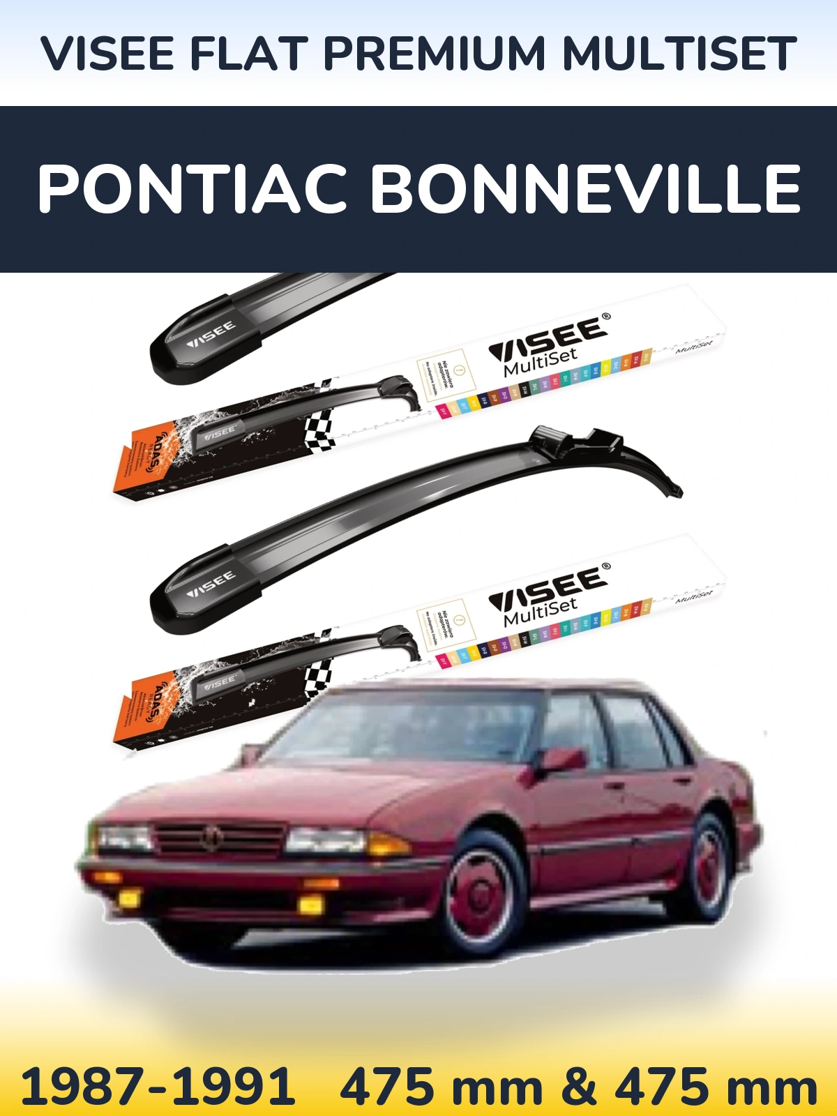 Torkarblad VISEE FLAT PREMIUM MultiSet för Pontiac Bonneville
