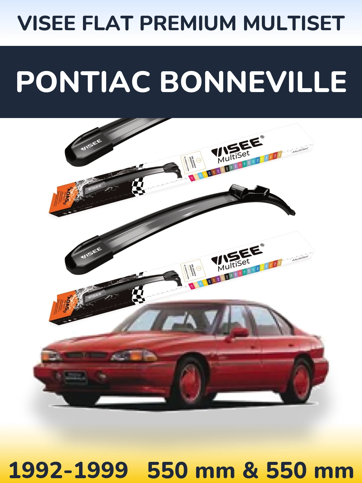 Torkarblad VISEE FLAT PREMIUM MultiSet för Pontiac Bonneville