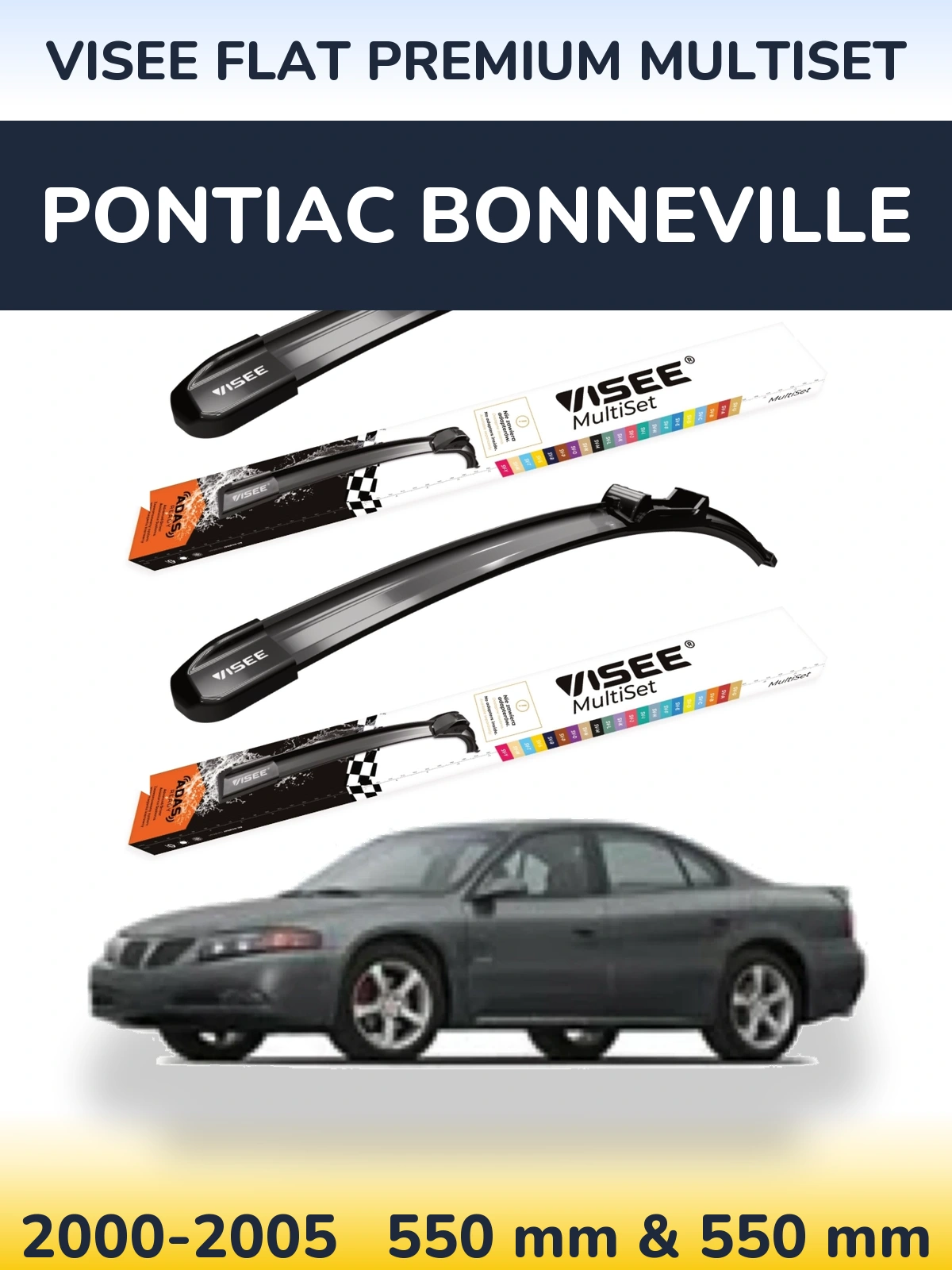 Torkarblad VISEE FLAT PREMIUM MultiSet för Pontiac Bonneville