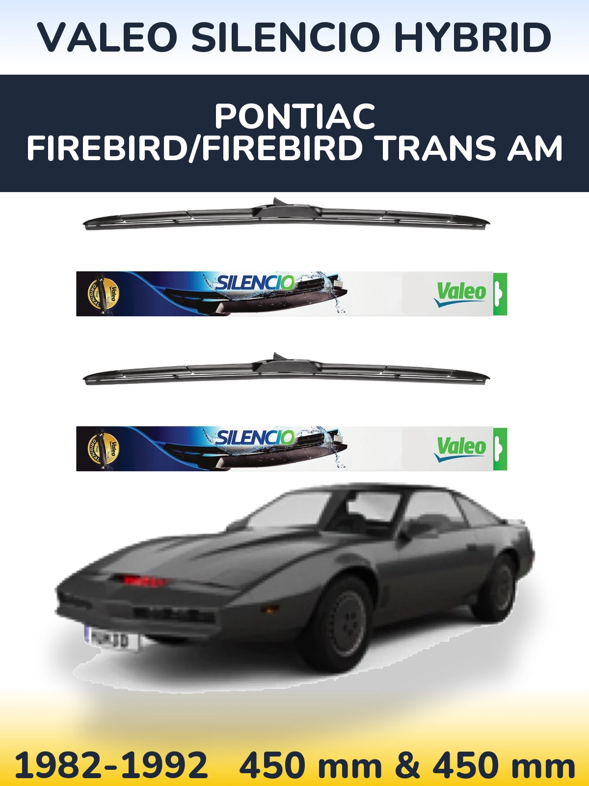 Torkarblad Valeo Silencio Hybrid för Pontiac Firebird/Firebird Trans Am