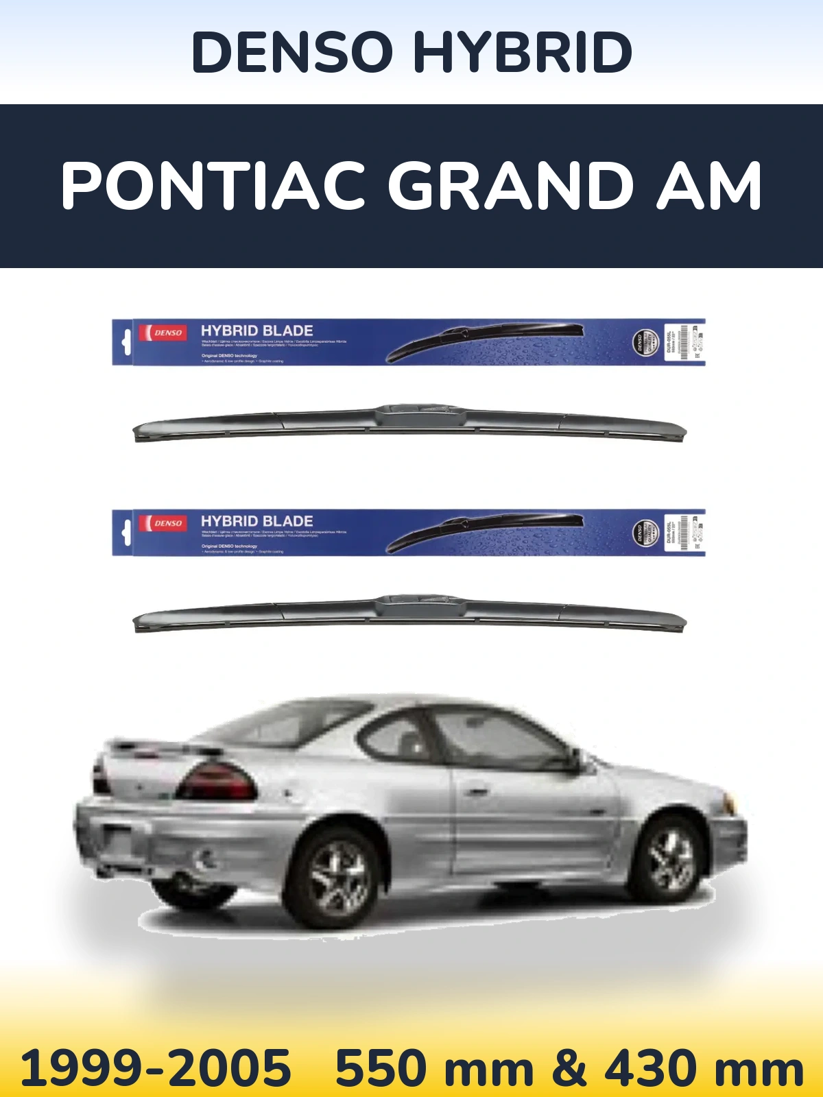 Torkarblad Denso Hybrid för Pontiac Grand AM