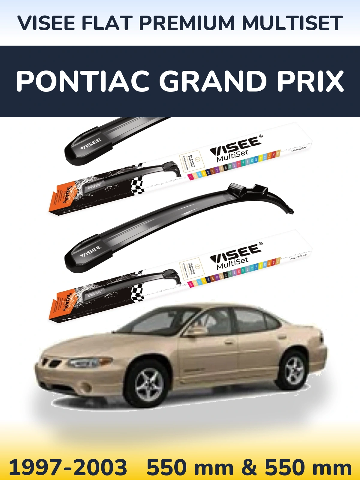 Torkarblad VISEE FLAT PREMIUM MultiSet för Pontiac Grand Prix