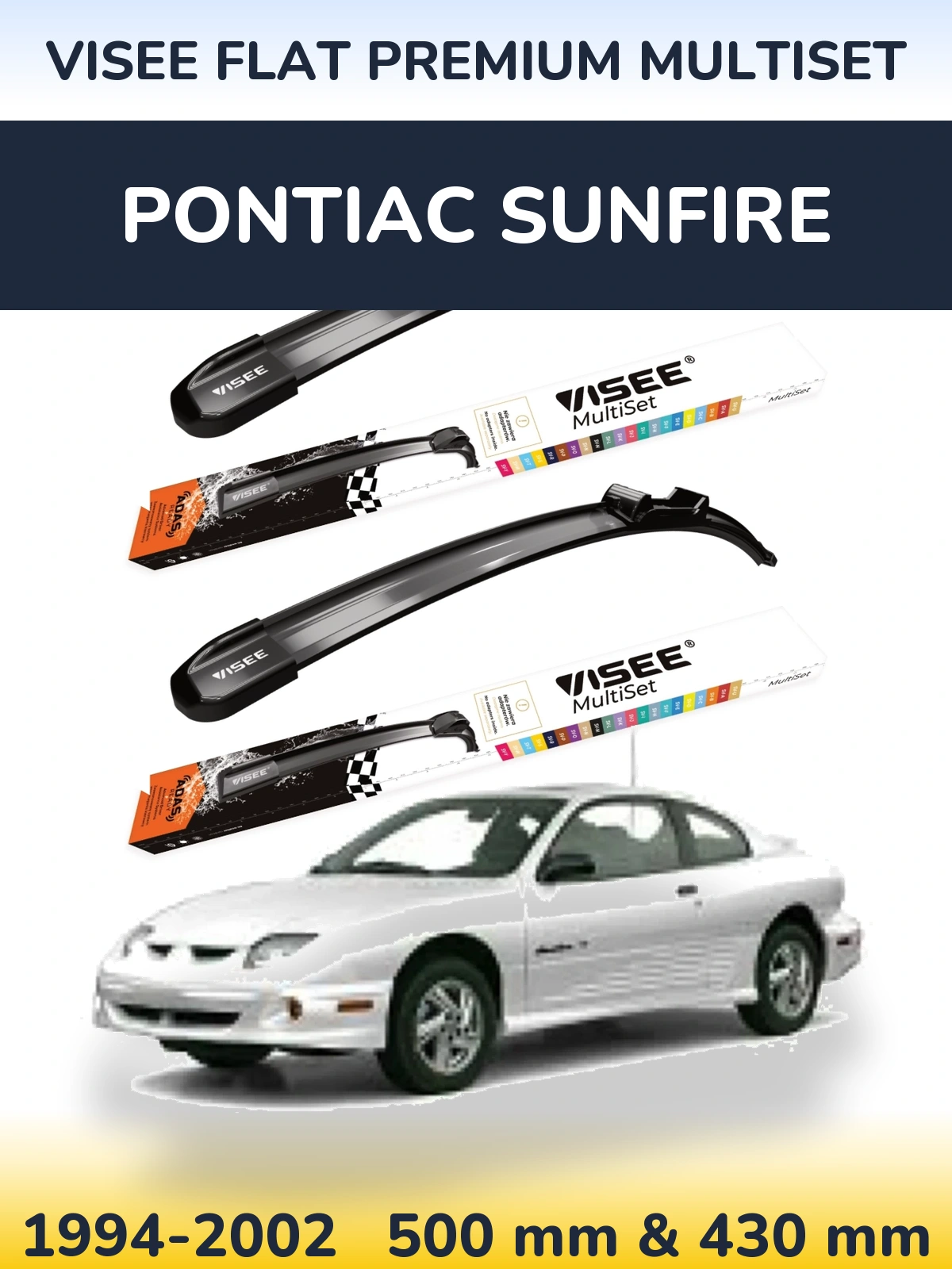 Torkarblad VISEE FLAT PREMIUM MultiSet för Pontiac Sunfire