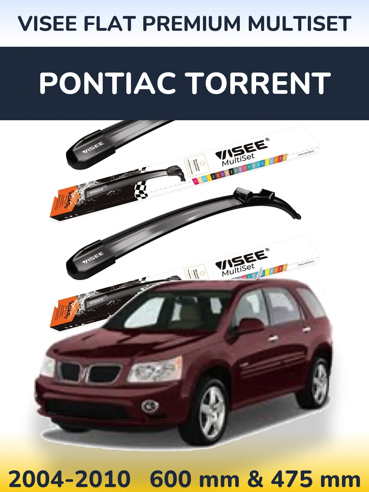 Torkarblad VISEE FLAT PREMIUM MultiSet för Pontiac Torrent