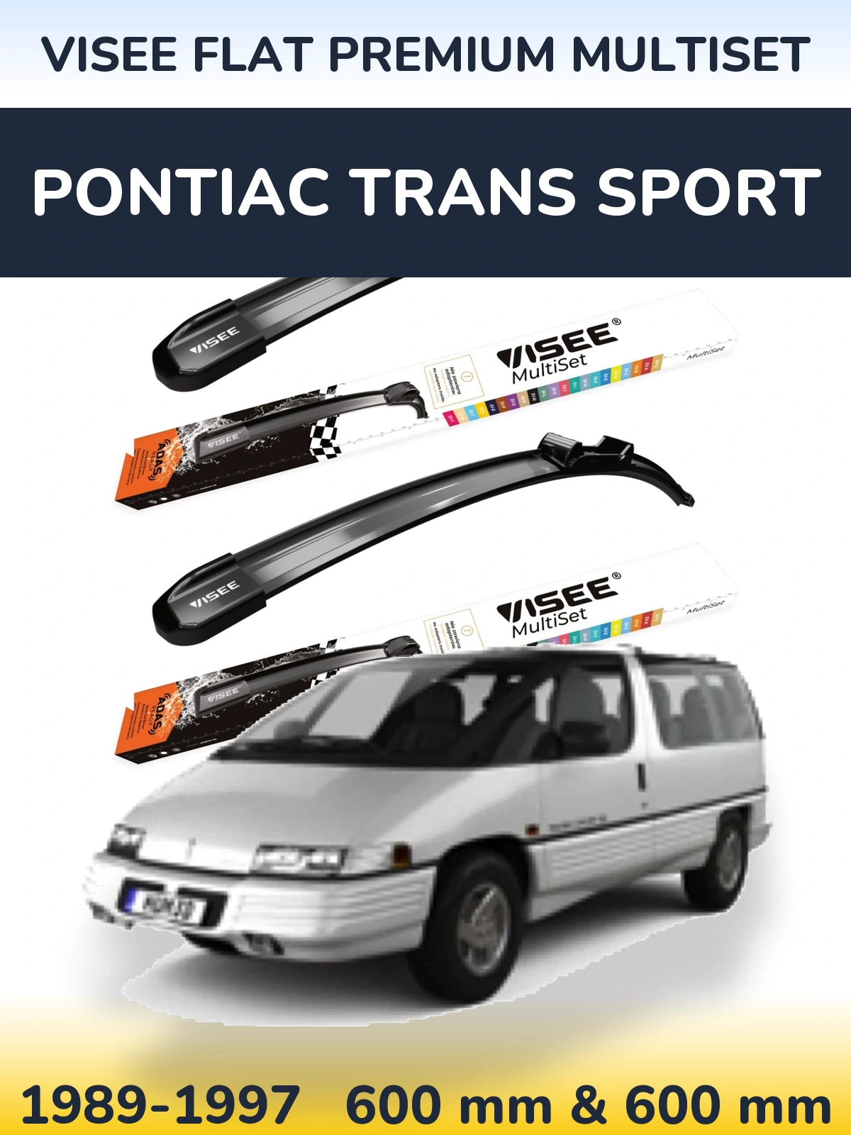 Torkarblad VISEE FLAT PREMIUM MultiSet för Pontiac Trans Sport