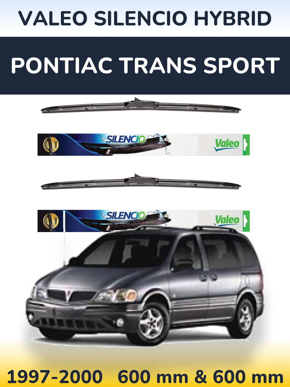Torkarblad Valeo Silencio Hybrid för Pontiac Trans Sport