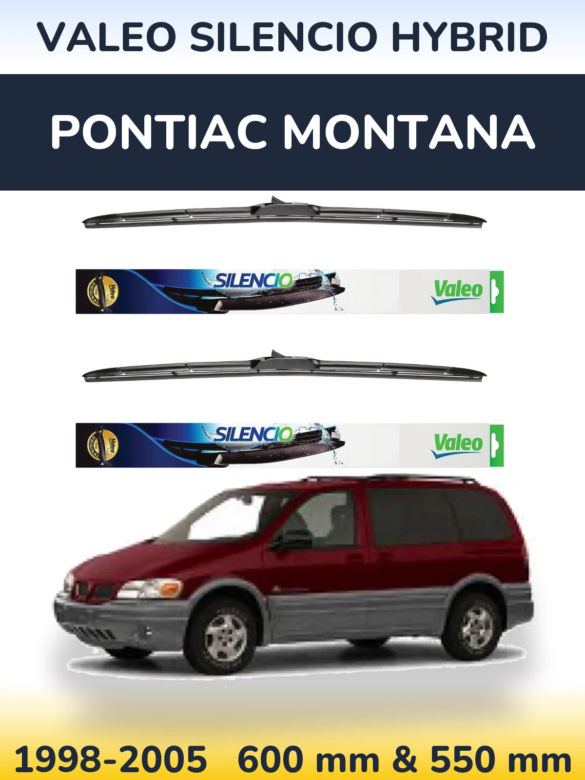 Torkarblad Valeo Silencio Hybrid för Pontiac Montana