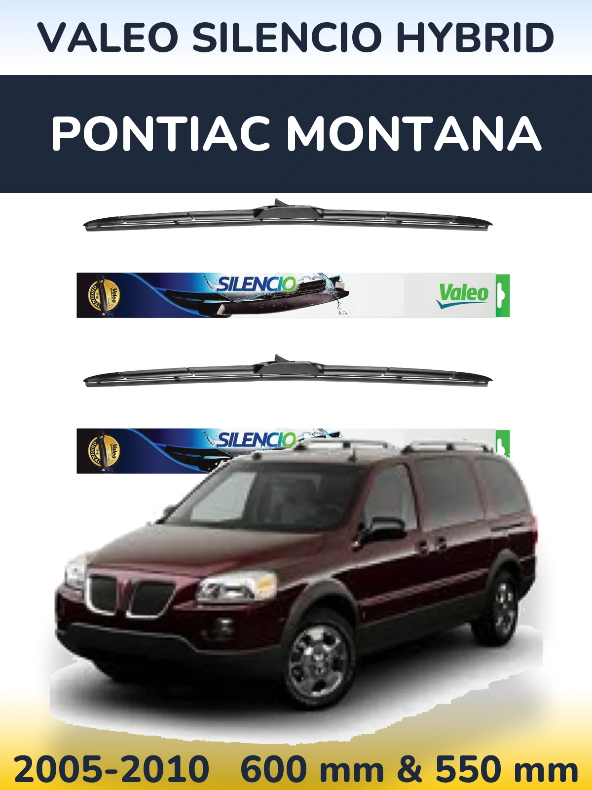 Torkarblad Valeo Silencio Hybrid för Pontiac Montana
