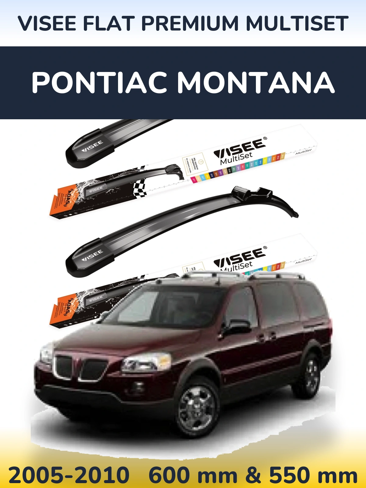 Torkarblad VISEE FLAT PREMIUM MultiSet för Pontiac Montana