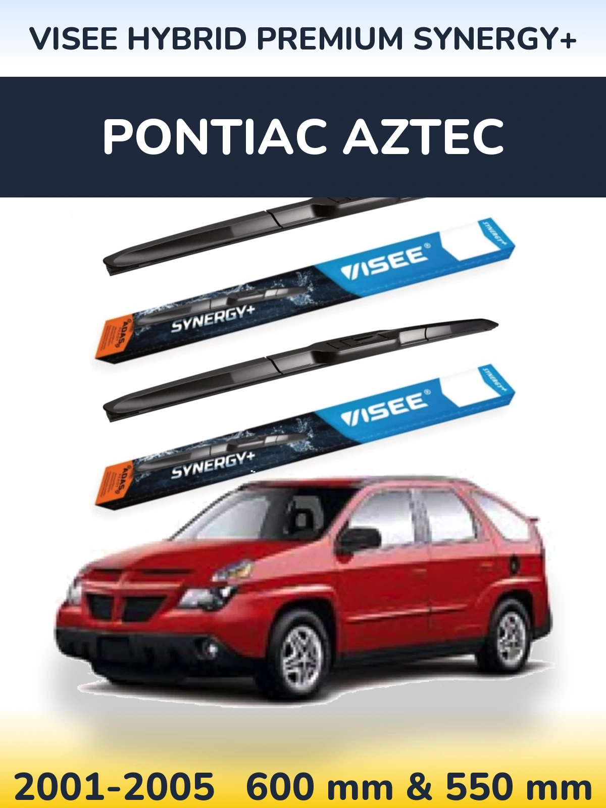 Комплект передніх щіток VISEE HYBRID PREMIUM SYNERGY+ 600 & 550 мм для Pontiac Aztec 2001-2005