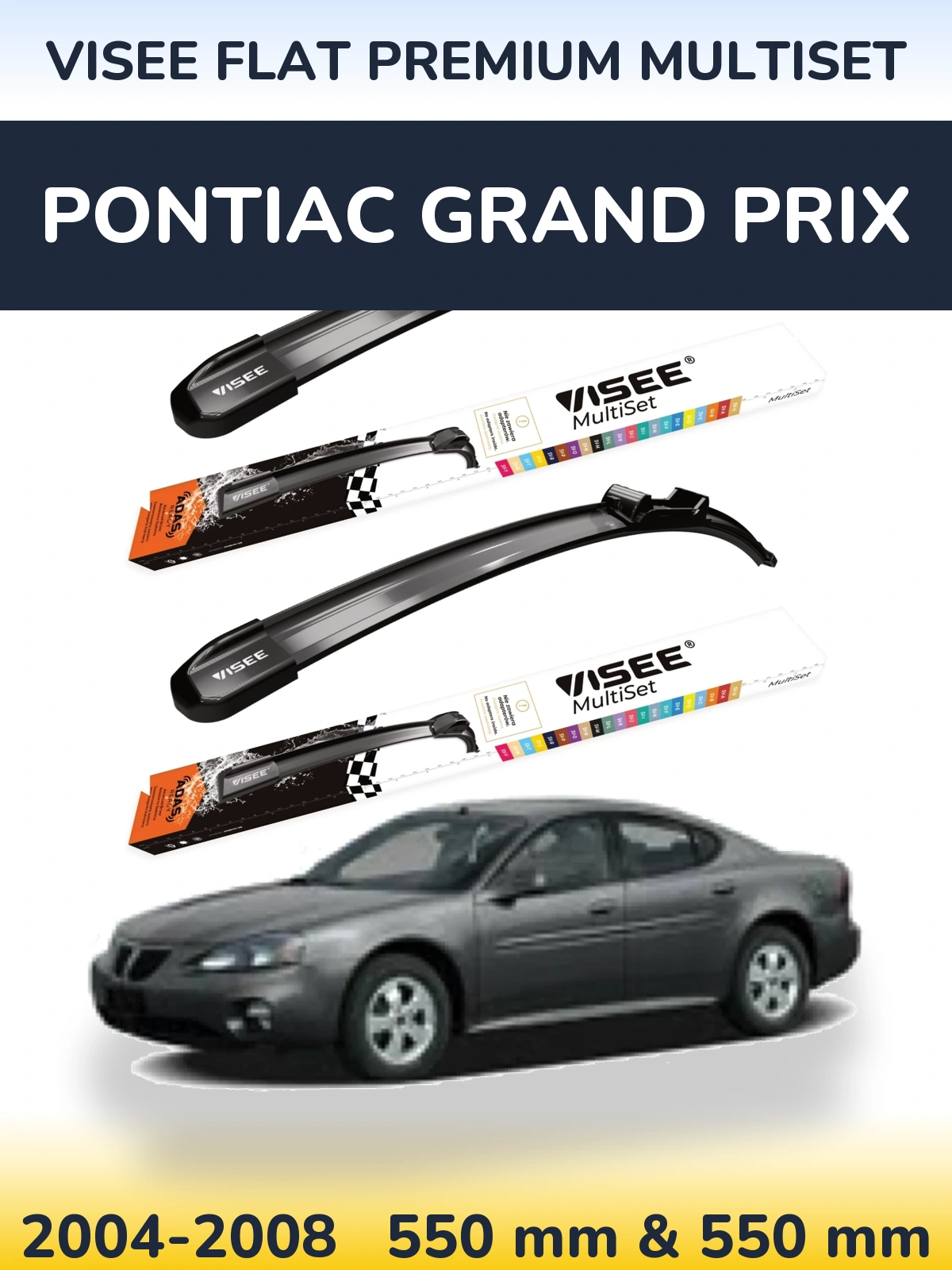 Torkarblad VISEE FLAT PREMIUM MultiSet för Pontiac Grand Prix