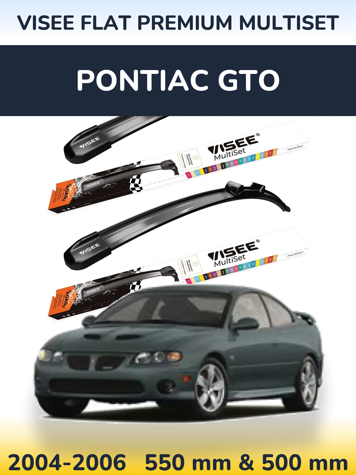 Torkarblad VISEE FLAT PREMIUM MultiSet för Pontiac GTO