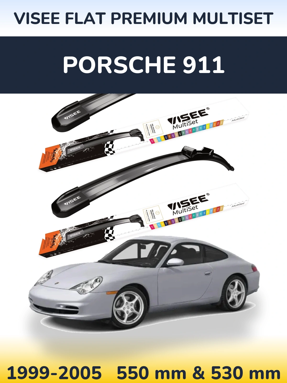 Torkarblad VISEE FLAT PREMIUM MultiSet för Porsche 911