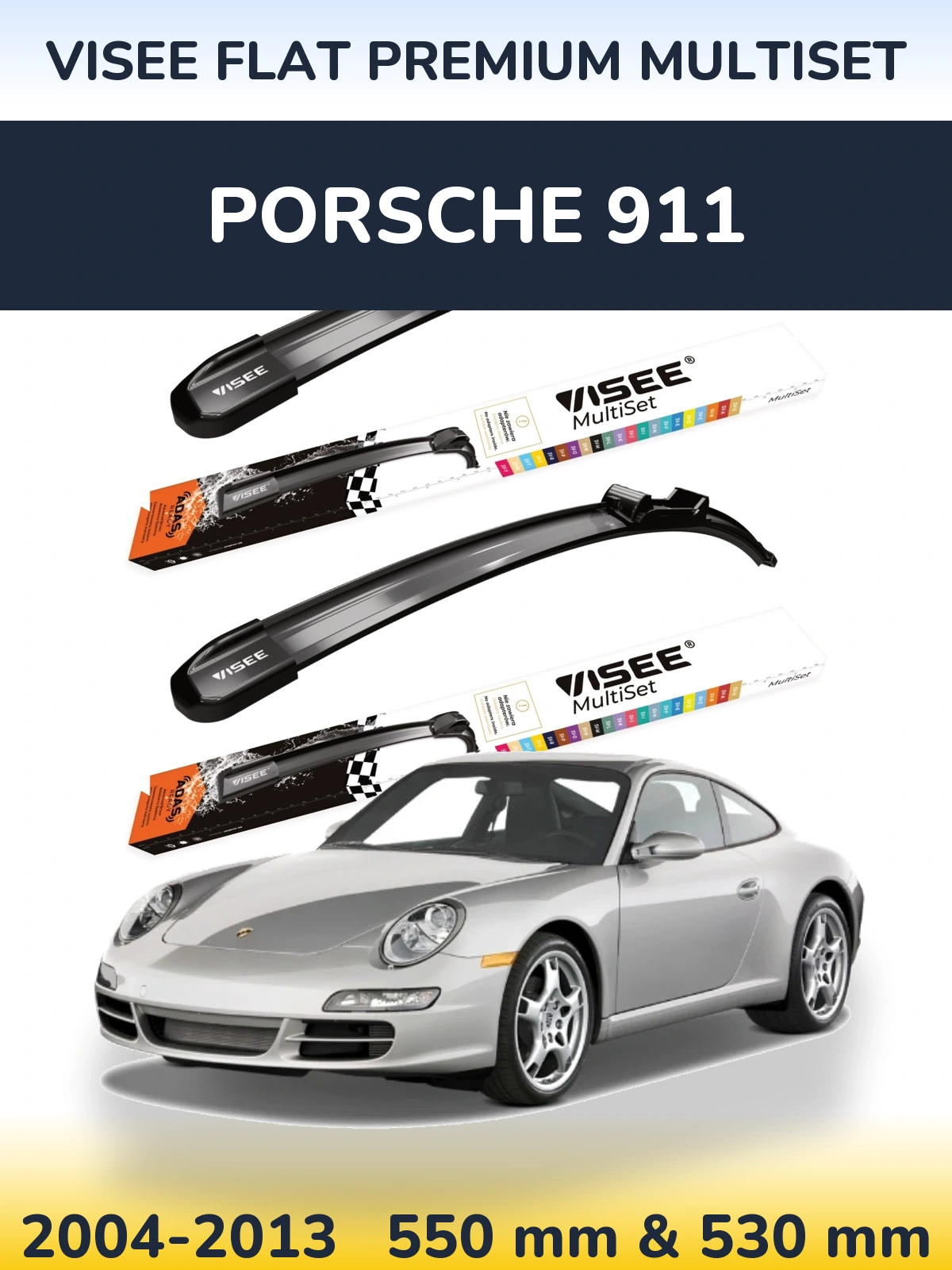 Torkarblad VISEE FLAT PREMIUM MultiSet för Porsche 911