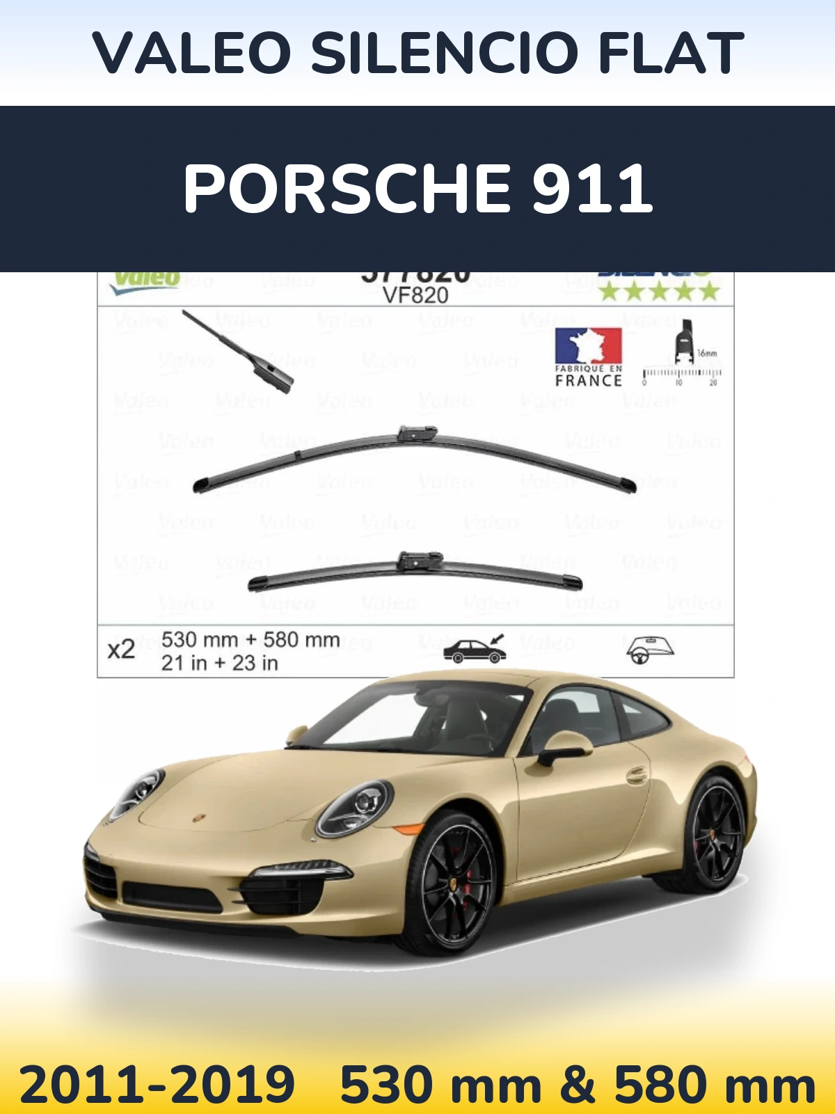 Torkarblad Valeo Silencio Flat för Porsche 911