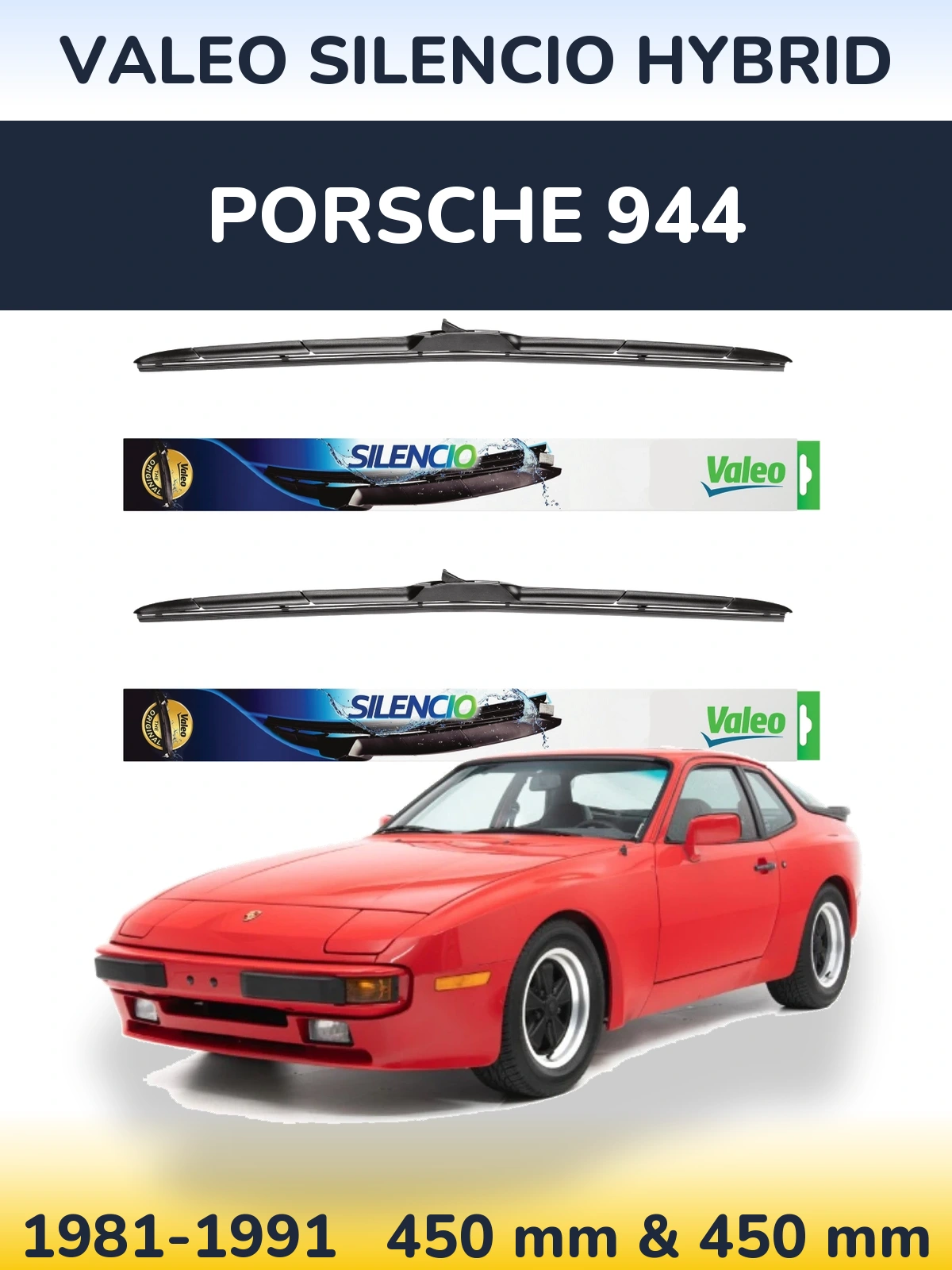 Torkarblad Valeo Silencio Hybrid för Porsche 944