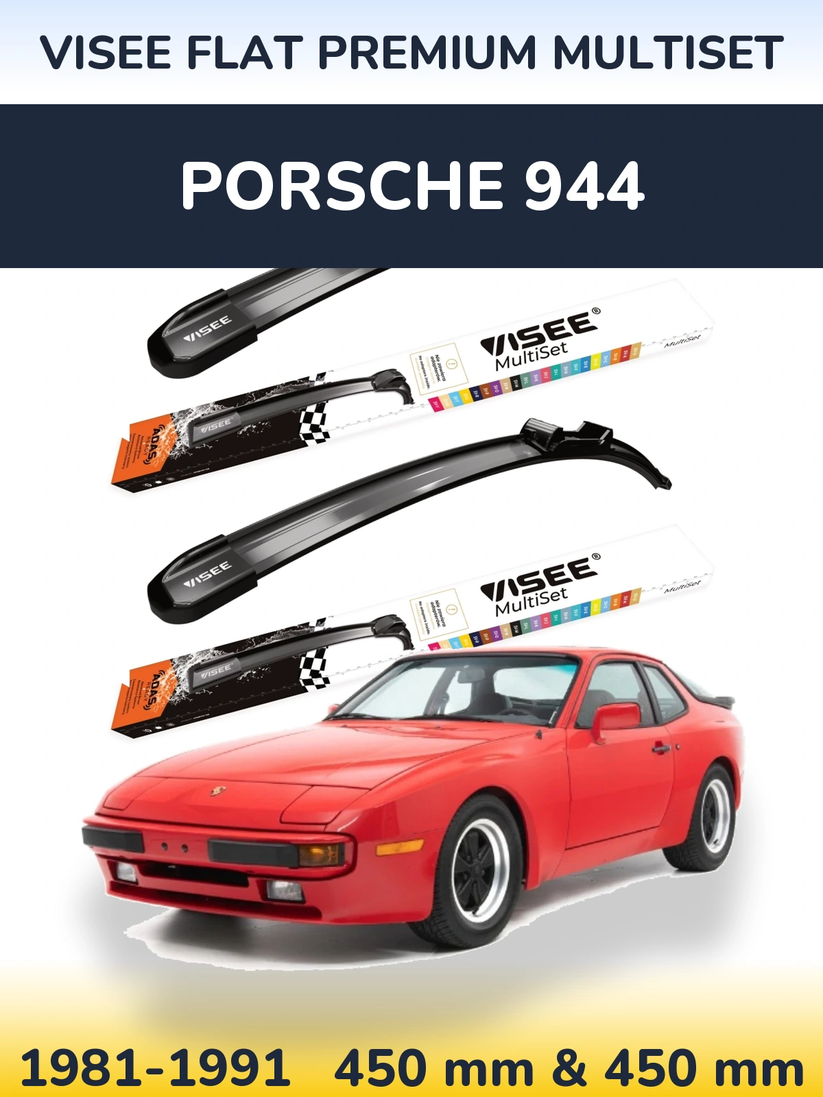 Torkarblad VISEE FLAT PREMIUM MultiSet för Porsche 944