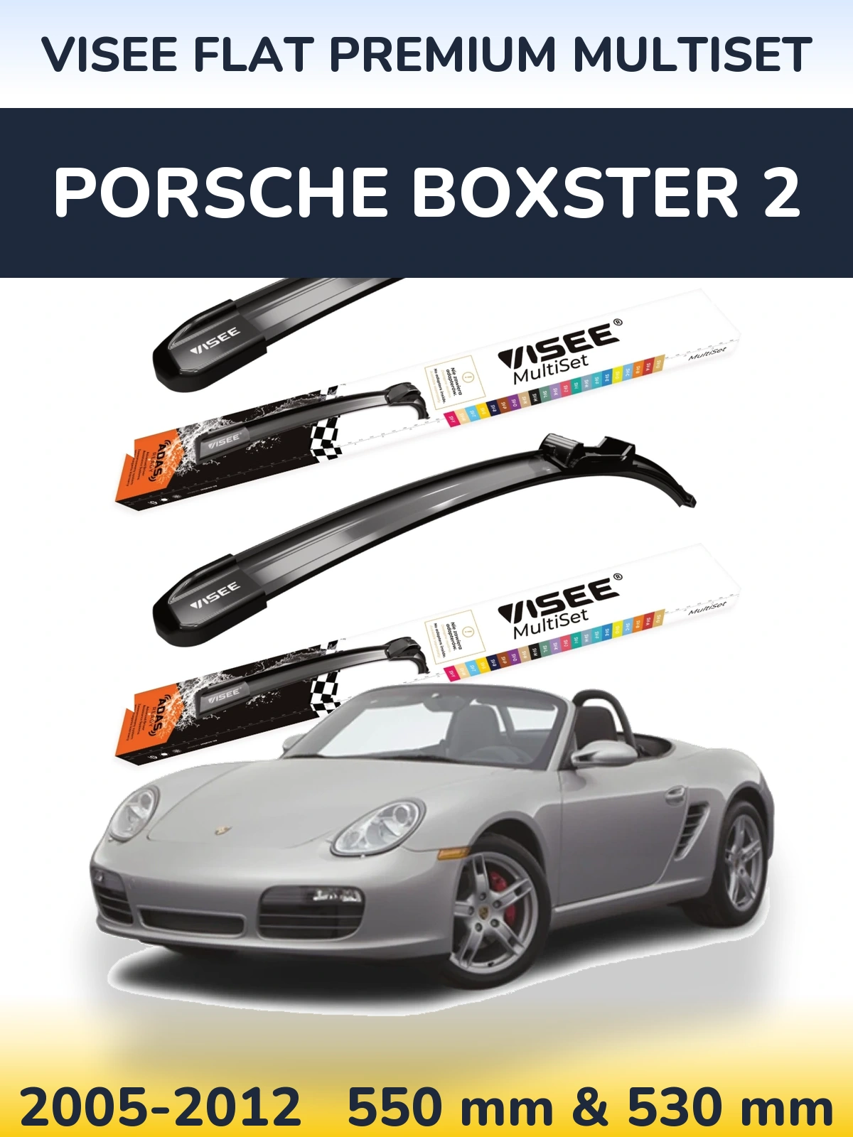 Torkarblad VISEE FLAT PREMIUM MultiSet för Porsche Boxster 2