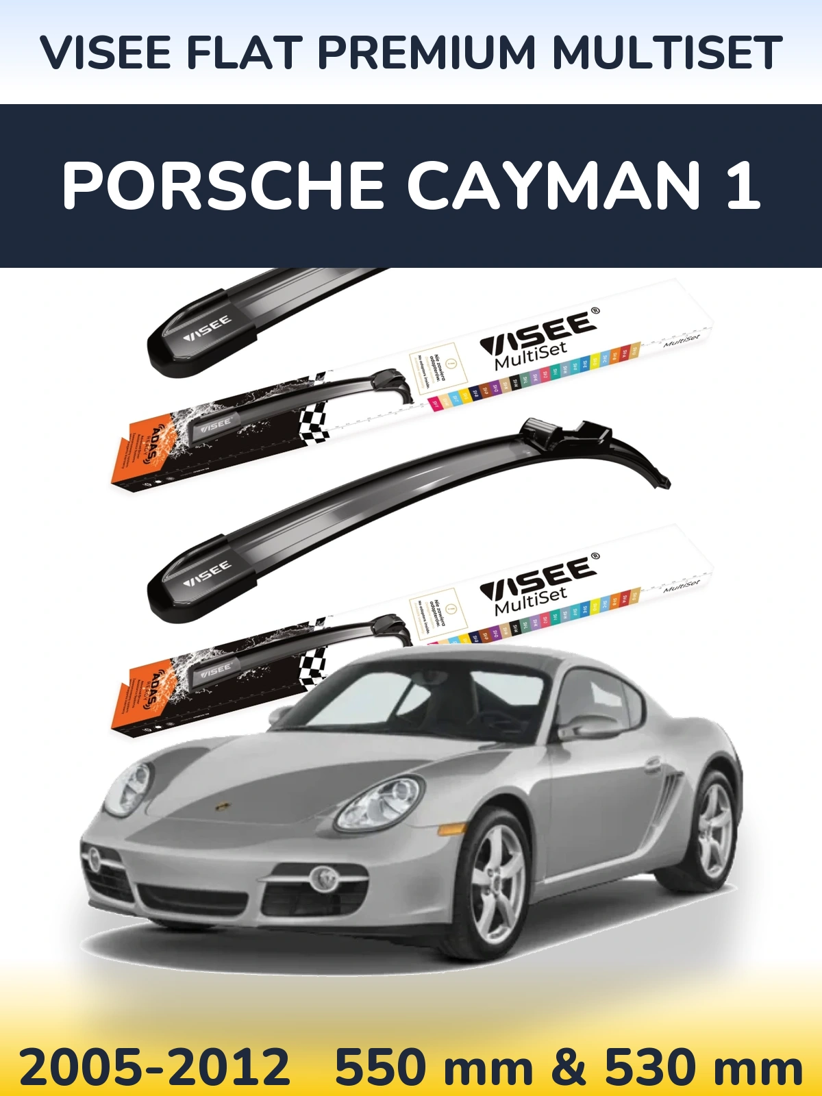 Torkarblad VISEE FLAT PREMIUM MultiSet för Porsche Cayman 1