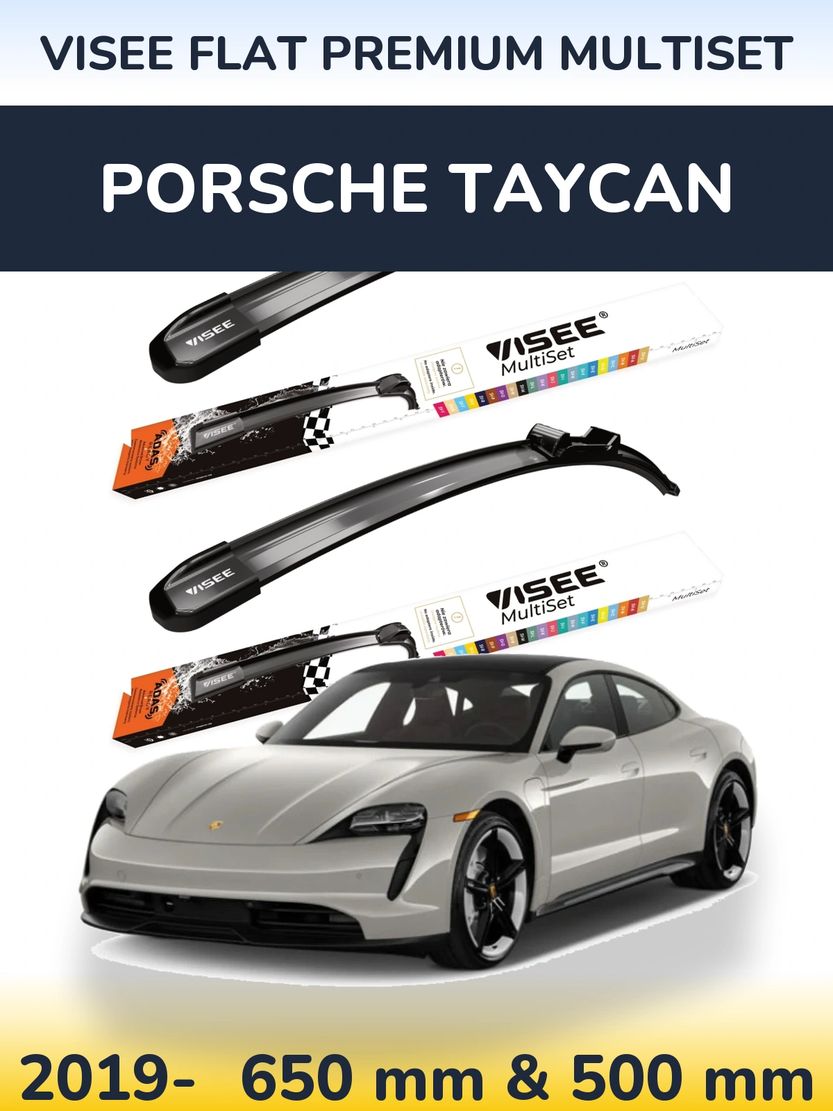 Torkarblad VISEE FLAT PREMIUM MultiSet för Porsche Taycan