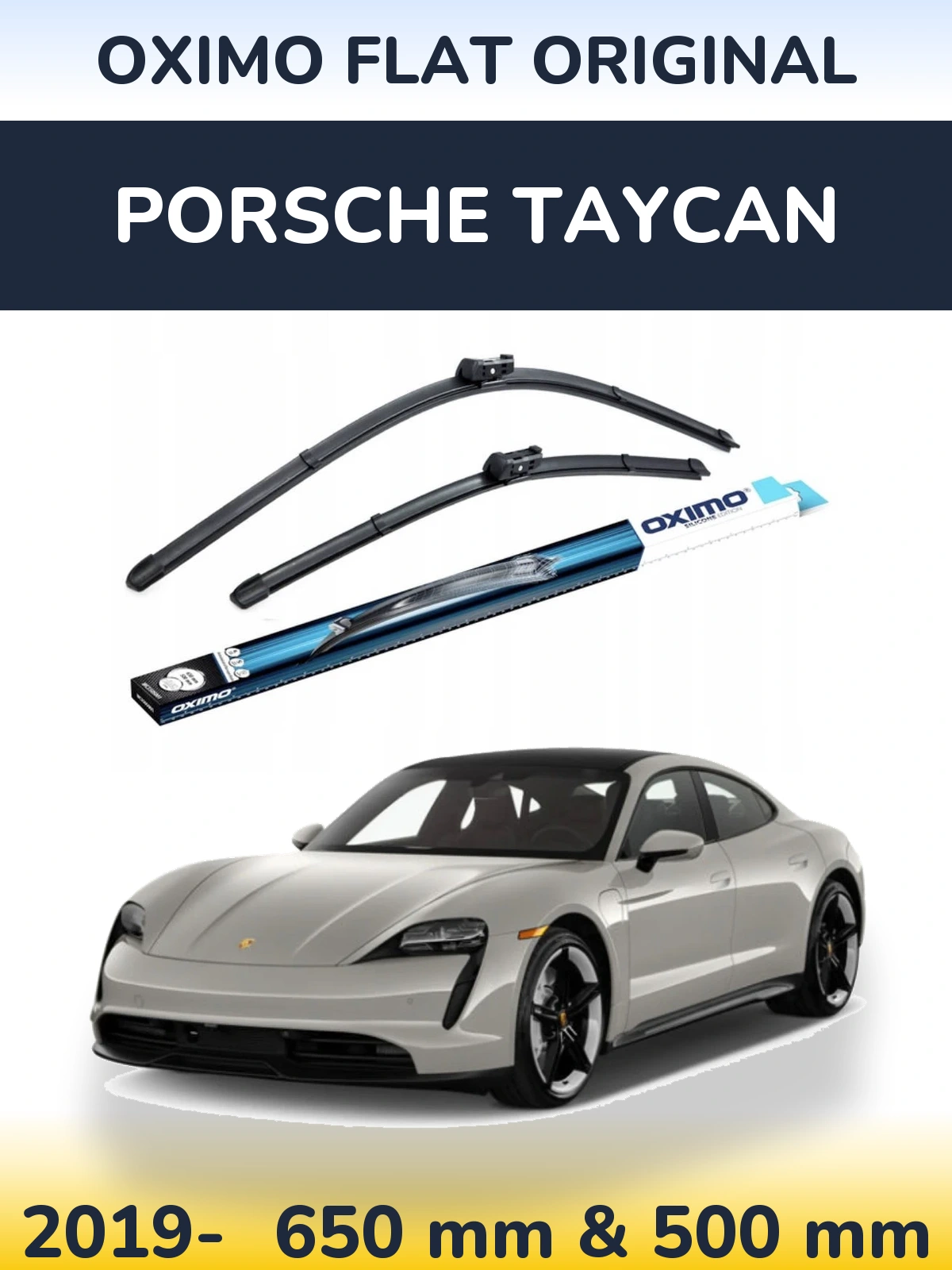 Комплект передніх щіток Oximo Flat Original 650 & 500 мм для Porsche Taycan 2019-2026
