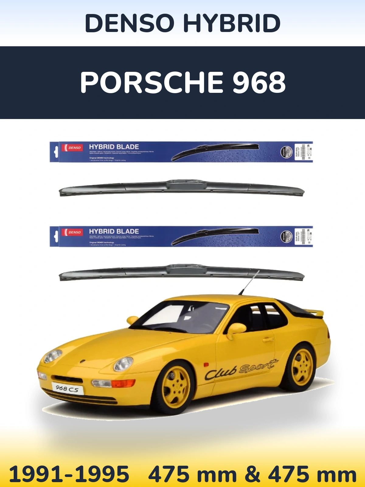 Torkarblad Denso Hybrid för Porsche 968