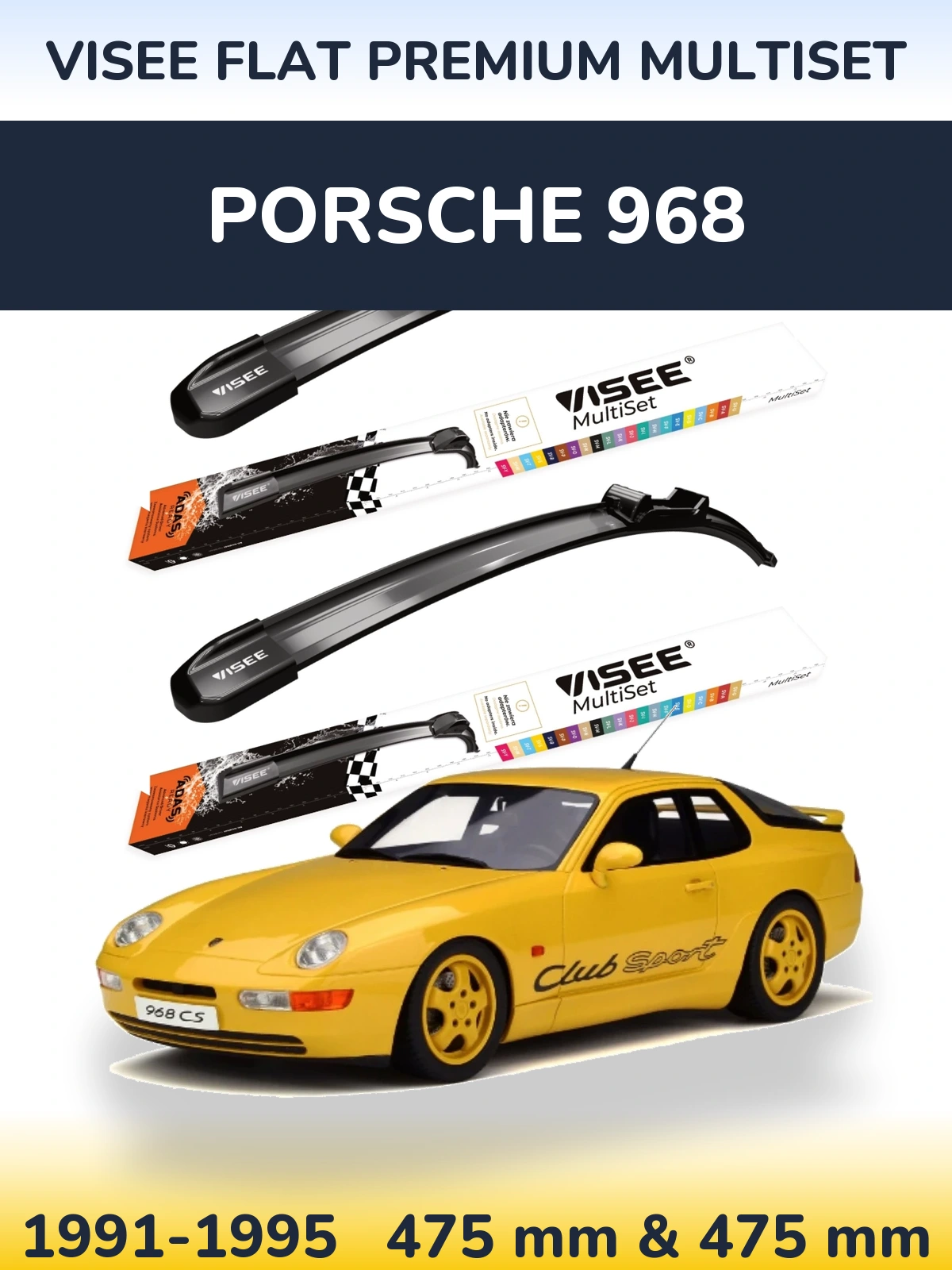 Torkarblad VISEE FLAT PREMIUM MultiSet för Porsche 968