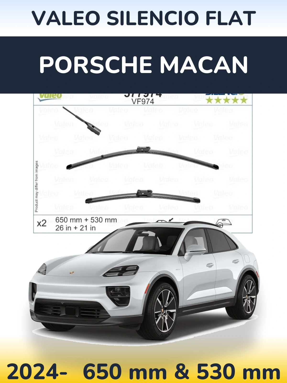Torkarblad Valeo Silencio Flat för Porsche Macan