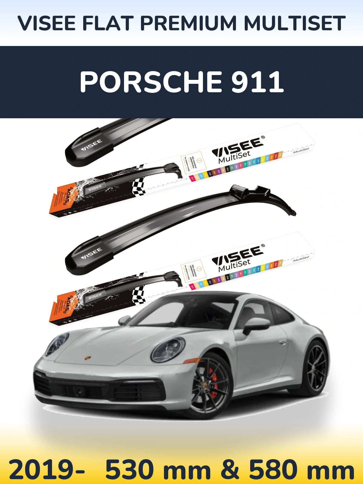 Torkarblad VISEE FLAT PREMIUM MultiSet för Porsche 911
