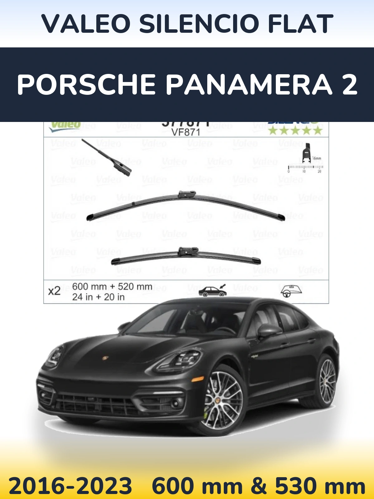 Torkarblad Valeo Silencio Flat för Porsche Panamera 2