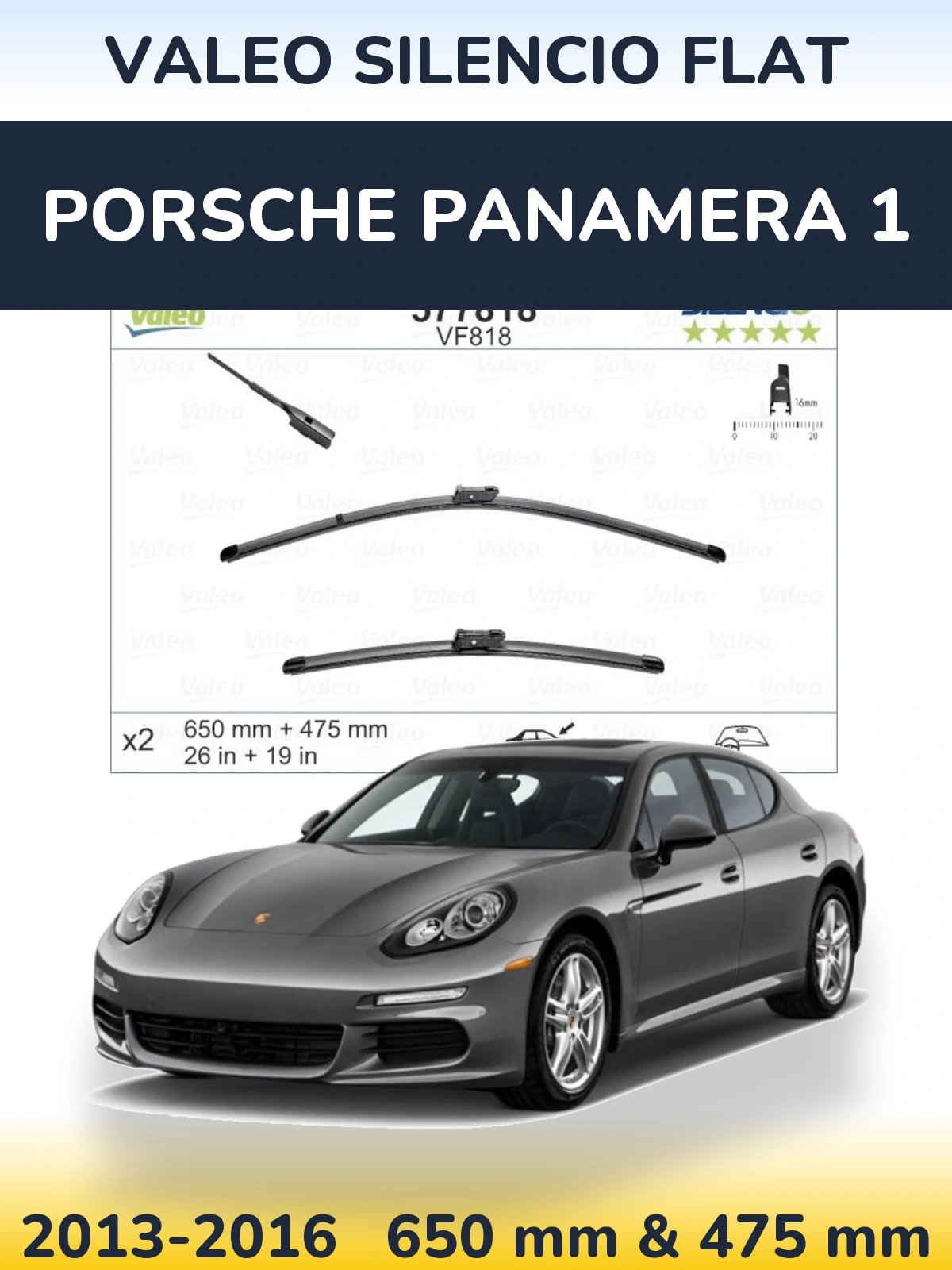 Torkarblad Valeo Silencio Flat för Porsche Panamera 1