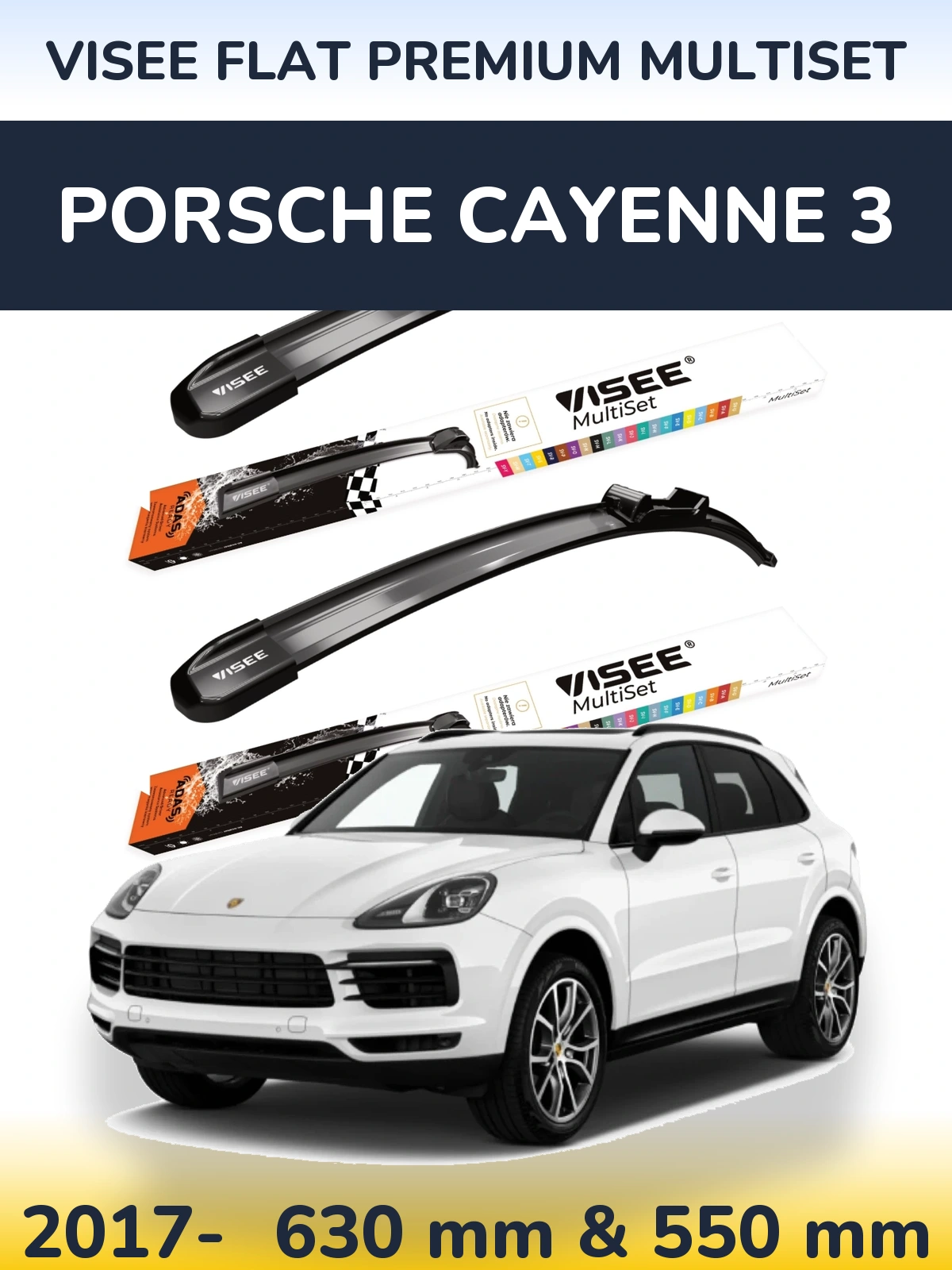 Torkarblad VISEE FLAT PREMIUM MultiSet för Porsche Cayenne 3