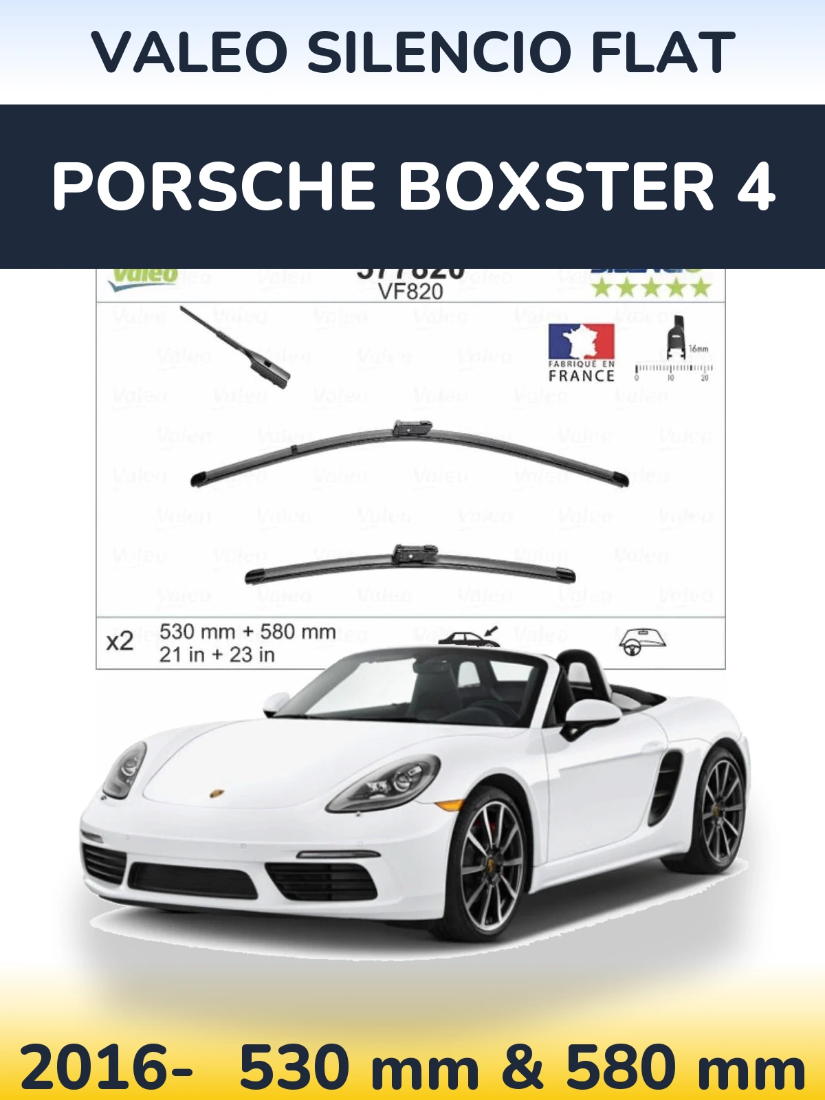 Torkarblad Valeo Silencio Flat för Porsche Boxster 4