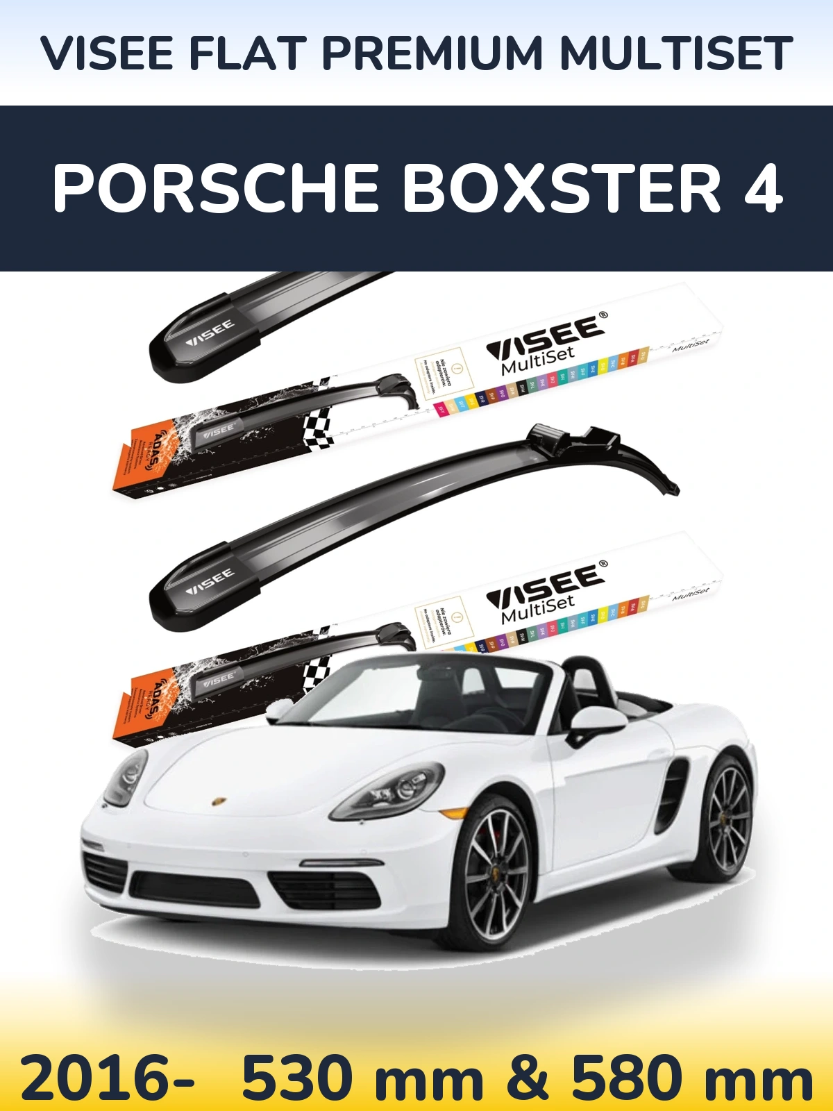 Torkarblad VISEE FLAT PREMIUM MultiSet för Porsche Boxster 4