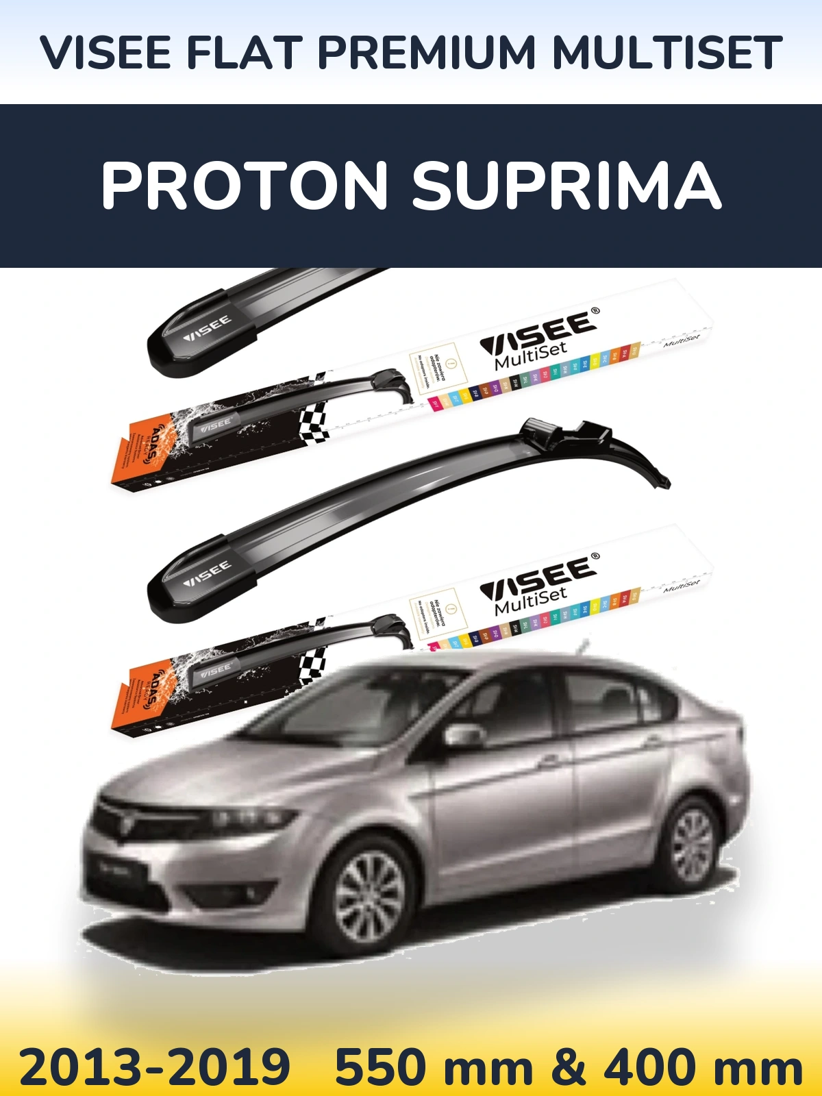 Torkarblad VISEE FLAT PREMIUM MultiSet för Proton Suprima