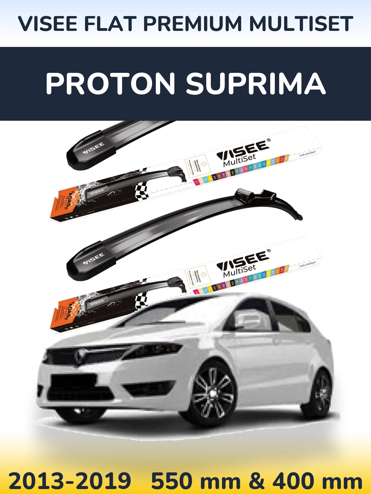 Torkarblad VISEE FLAT PREMIUM MultiSet för Proton Suprima